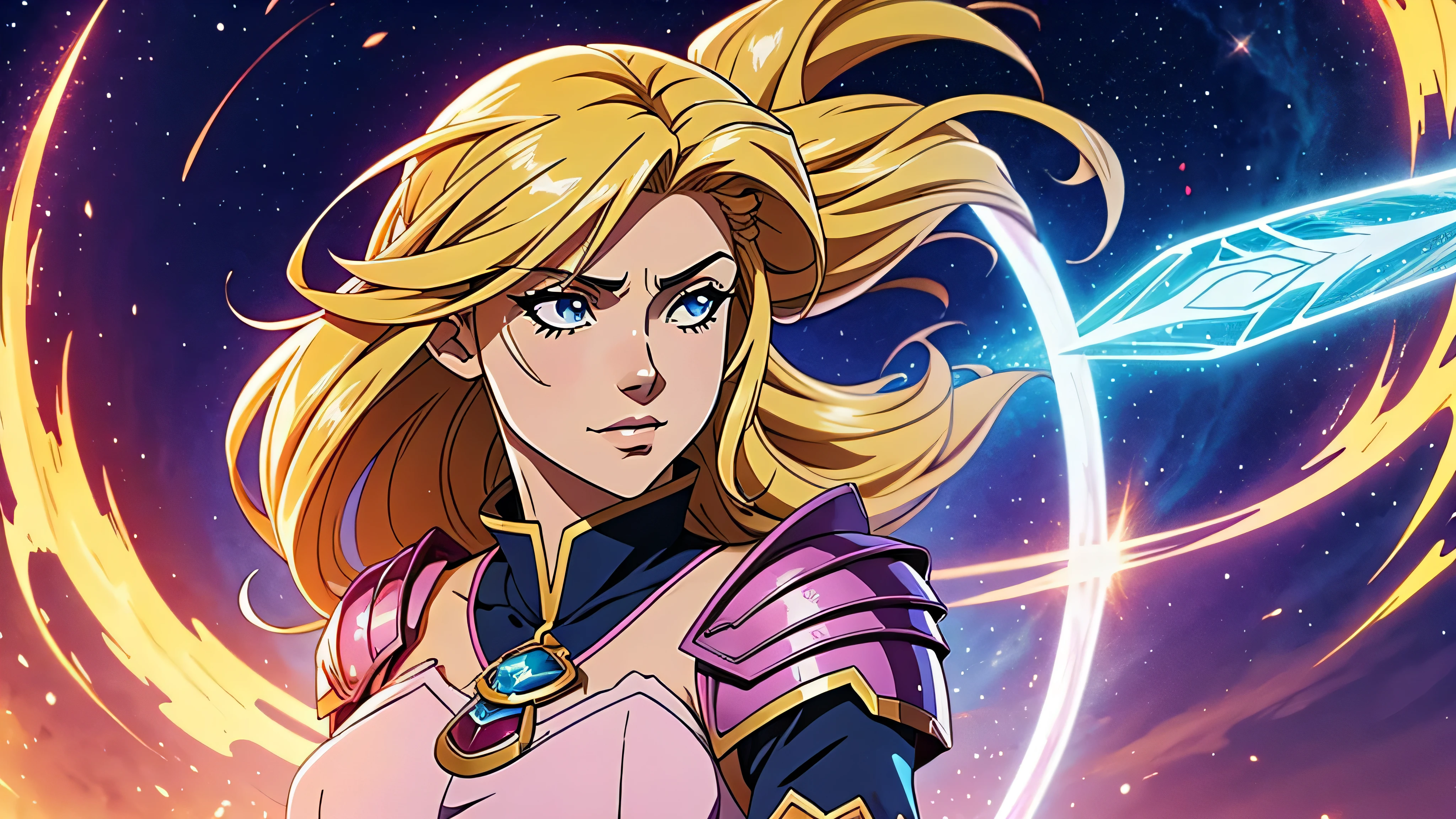 melhor qualidade, garota de anime, linda, magical warrior, com cicatrizes, roupas rasgadas