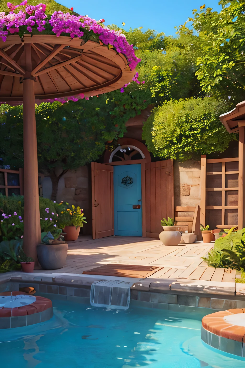 create a very colorful scene with the theme "pintando o sete (7)"