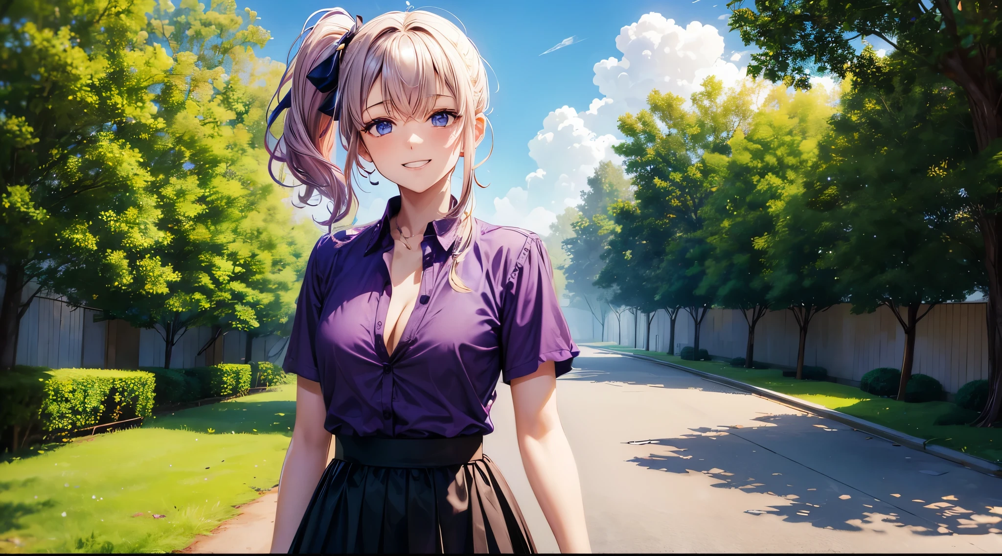 ((dark purple shirt)), ((unbuttoned shirt)), loose shirt