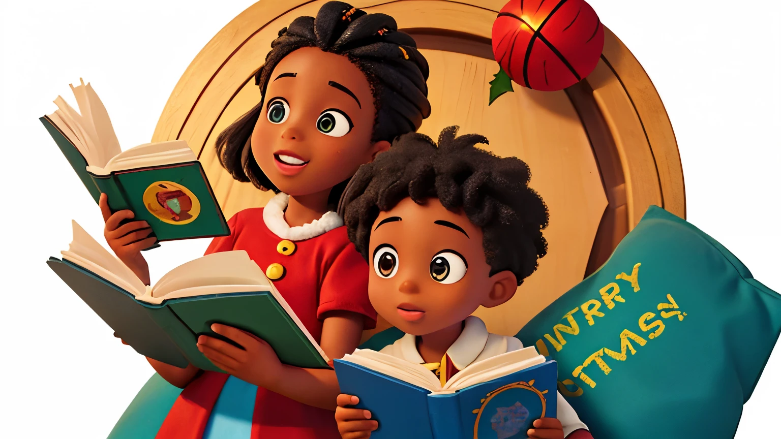 super high quality good illustration, african american, christmas illustration, christian illustration, super high quality, children illustrations, reading novel, vector, chapter book, children playing, good face, super perfect, good hand, super high quality, highres, high detailed, masterpiece