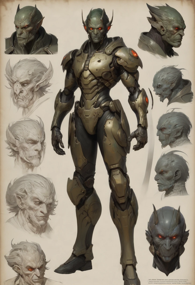 character design sheet by Drew Struzan, best quality, masterpiece, Representative work, official art, Professional, Ultra intricate detailed, 8k