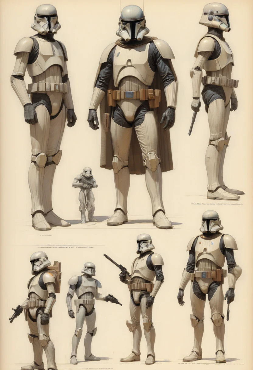 character design sheet by Ralph McQuarrie, best quality, masterpiece, Representative work, official art, Professional, Ultra intricate detailed, 8k