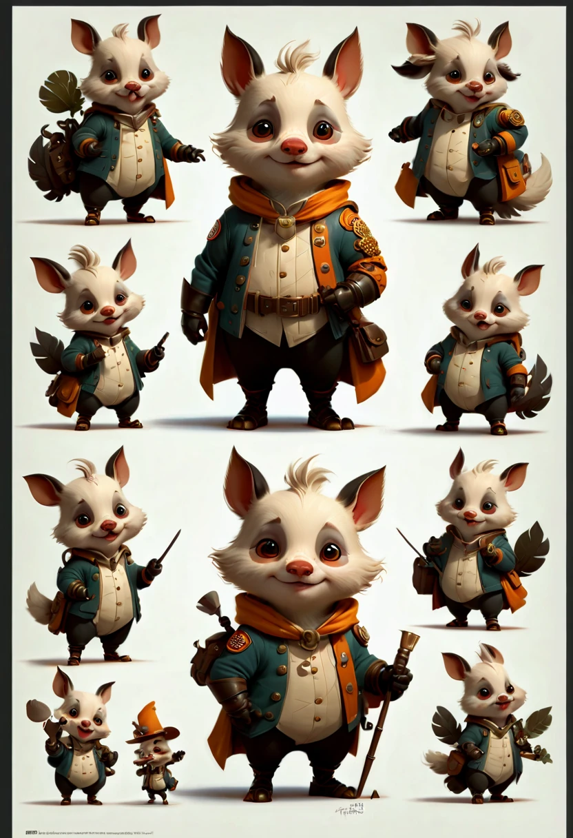 character design sheet, by Piper Thibodeau, (best quality, masterpiece, Representative work, official art, Professional, Ultra intricate detailed, 8k:1.3)