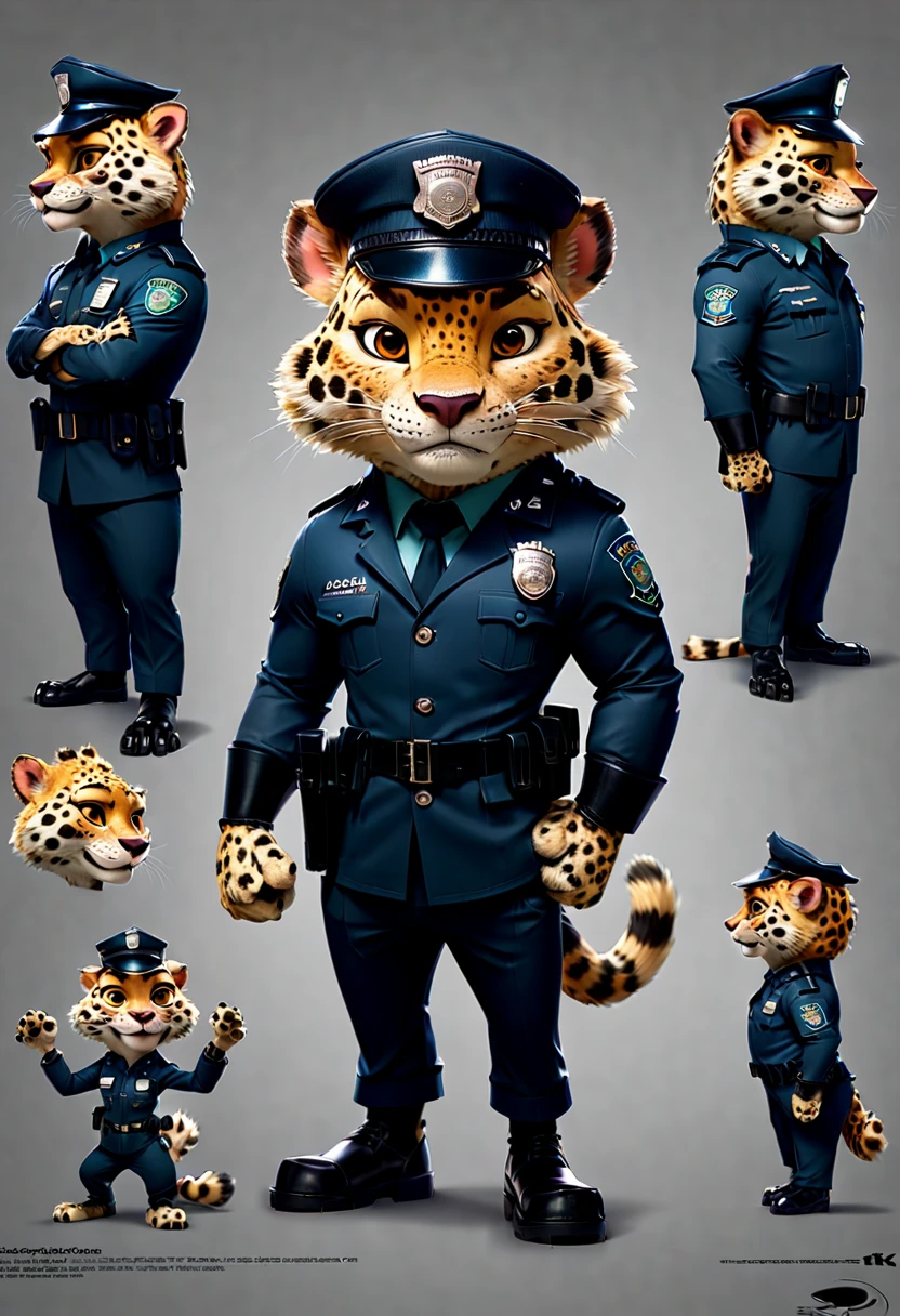 character design sheet, by Zootopia, (best quality, masterpiece, Representative work, official art, Professional, Ultra intricate detailed, 8k:1.3)