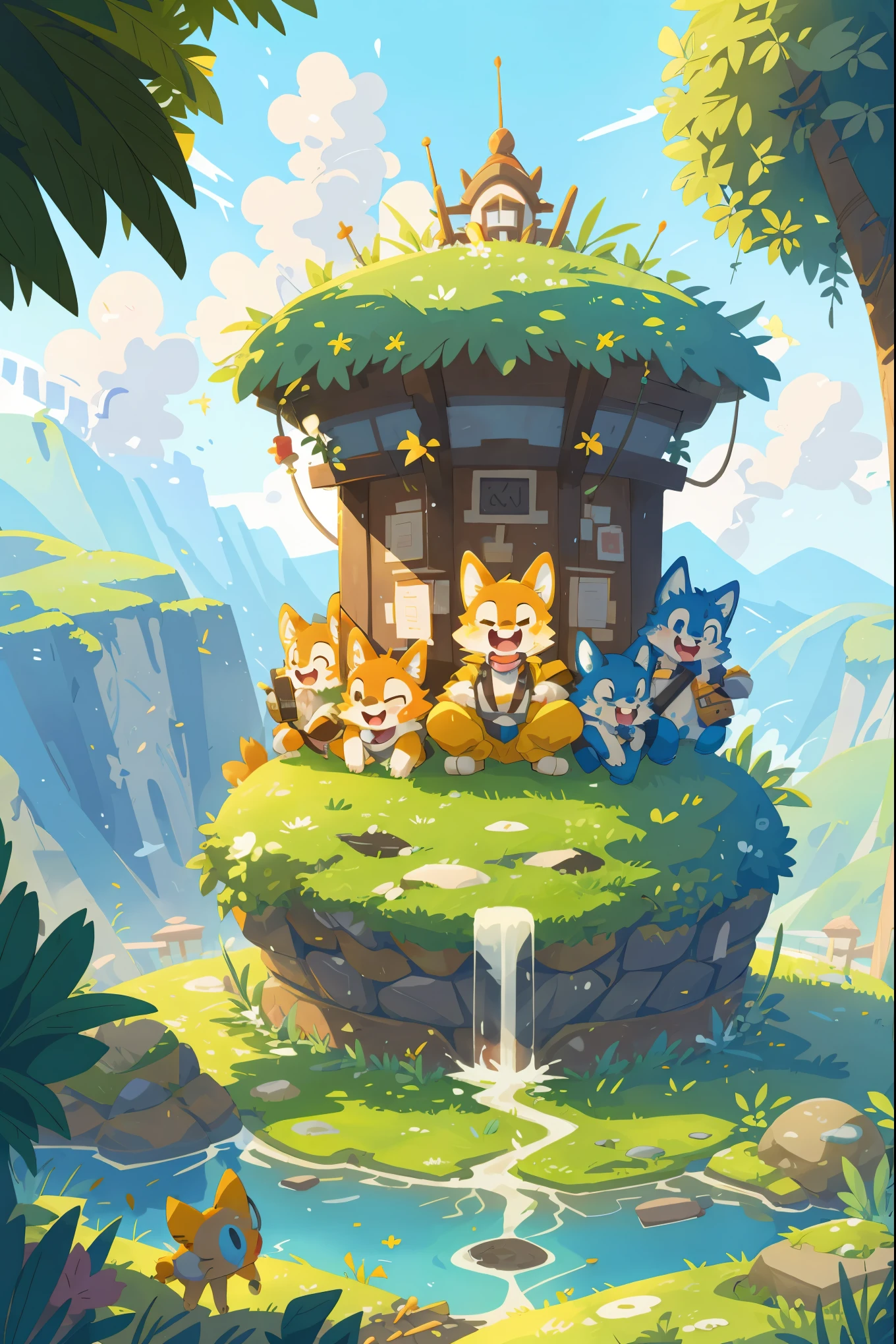 super high resolution, detailed background, World Heritage Site, 6+boys, 6+girls, Happy, joyful, absurdres(Photos of solo travelers)(kemono, furry anthro)cinematic,