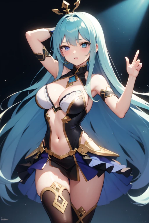valkiria, blue long hair dancing
