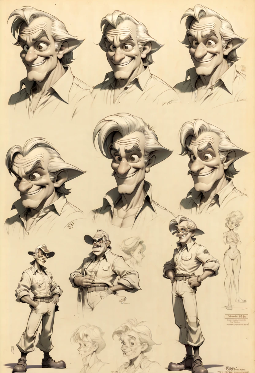 character design sheet, by Zootopia, (best quality, masterpiece, Representative work, official art, Professional, Ultra intricate detailed, 8k:1.3)