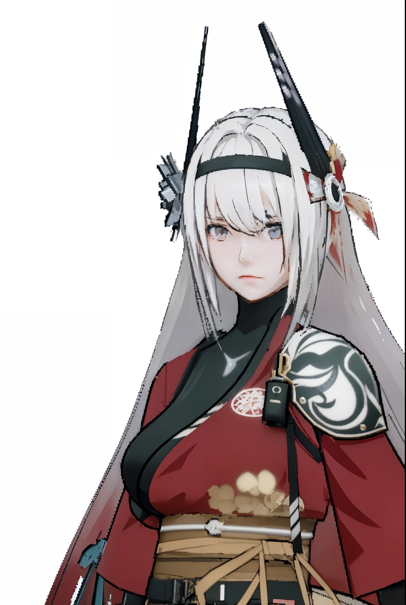 a woman in a red and black outfit holding a gun, katana zero video game character, yandere intricate, ayaka genshin impact, from the azur lane videogame, azur lane style, kantai collection style, m4 sopmod ii girls frontline, fine details. girls frontline, onmyoji detailed art, from girls frontline, girls frontline style