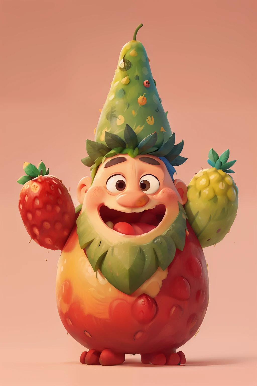 fruits character illustration, happy cheerful emotions , vibrant colours , packaging design , cute expressions