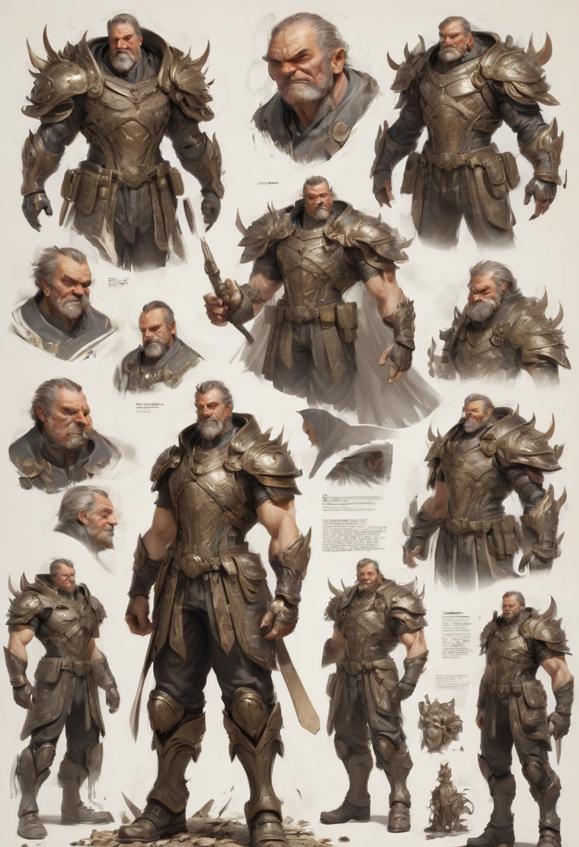 character design sheet by Karol_Bak, best quality, masterpiece, Representative work, official art, Professional, Ultra intricate detailed, 8k