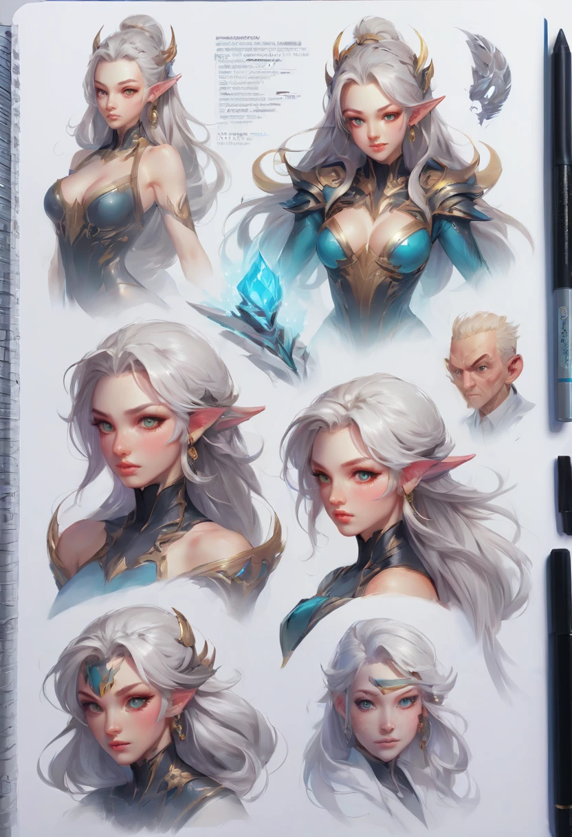 (looking at the viewer, (bare-breasts-nipples, weapon on back, The nude concept character sheet of elsa frozen long-braided-white-hair huge-breasts bare-breasts huge-nipples nude, vagina:1.5), , (bare-large-perky-breasts, protruding puffy round large-nipples , thin muscular abs, oiled shiny skin, bracers, shoulder armor, leather straps, leather belts pouches, ((covered in cum)) sword dagger on belt):1.3  (Full of details, full body, torso, front body view, side view, back view, smile, head shots), Highly detailed, Depth, Many parts, ((Masterpiece, Highest quality)), 8k, Detailed face, Infographic drawing. Multiple sexy poses. tattoos,3d, choker,chara-sheet,More Detail,3D MODEL,better_hands,Big Nipples,hands