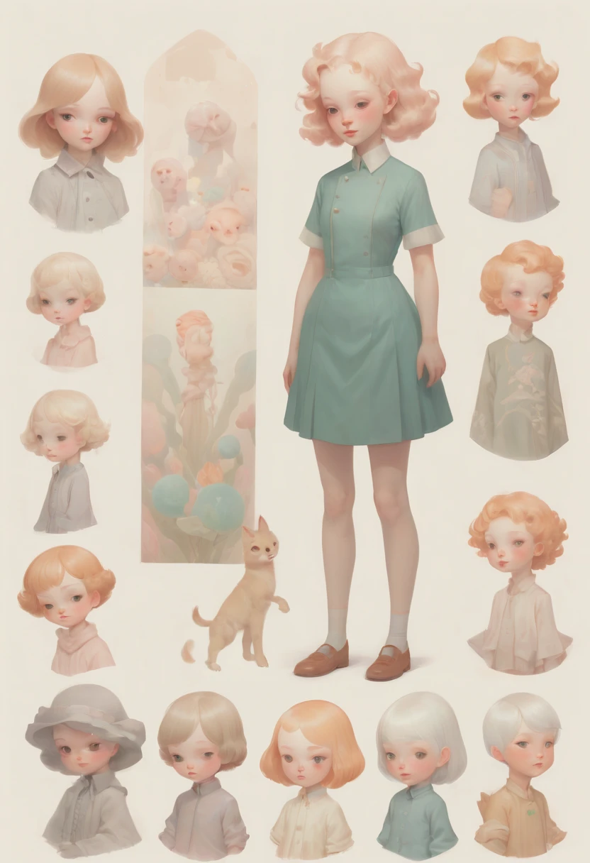 character design sheet by naoki ikushima, best quality, masterpiece, Representative work, official art, Professional, Ultra intricate detailed, 8k