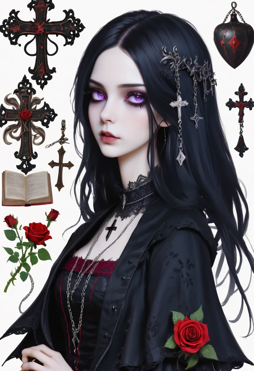 High quality sticker for t-shirts,Chicano airbrush art,(masterpiece, best quality, ultra-detailed),ultra-detailed,8K resorution,(full-length portrait),(ultra-detailed skull face),((Our Lady of Skulls in a navy cloak and in a pose of a praying hand)), Queen of the Holy Skeleton,((brightly colored)),black background,symmetrical,t-shirt design,large Roses symmetrically placed on both sides,(religious symbolism),(inspired by Holy Mary, Queen of Skulls, Lactreina, and Queen of the Dead, Lavi Zupa),(detailed additions),(iconography),(Lavi Zupa:1.2),high contrast