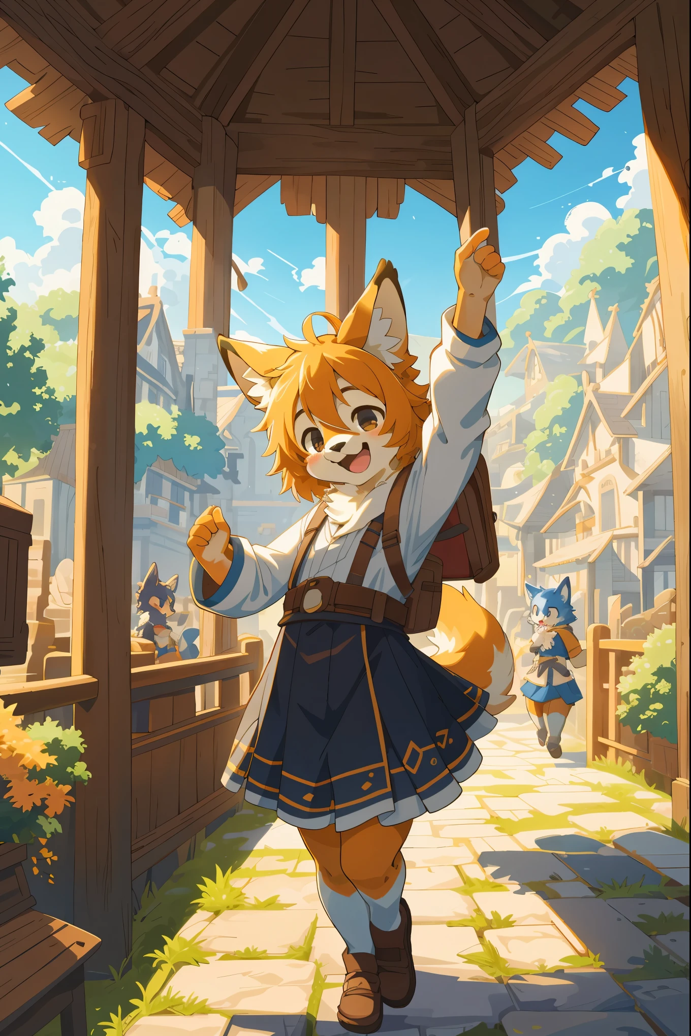 cover page, super high resolution, detailed background, World Heritage Site, 6+boys, 6+girls, Happy, joyful, absurdres(Photos of solo travelers)(kemono, furry anthro)cinematic,