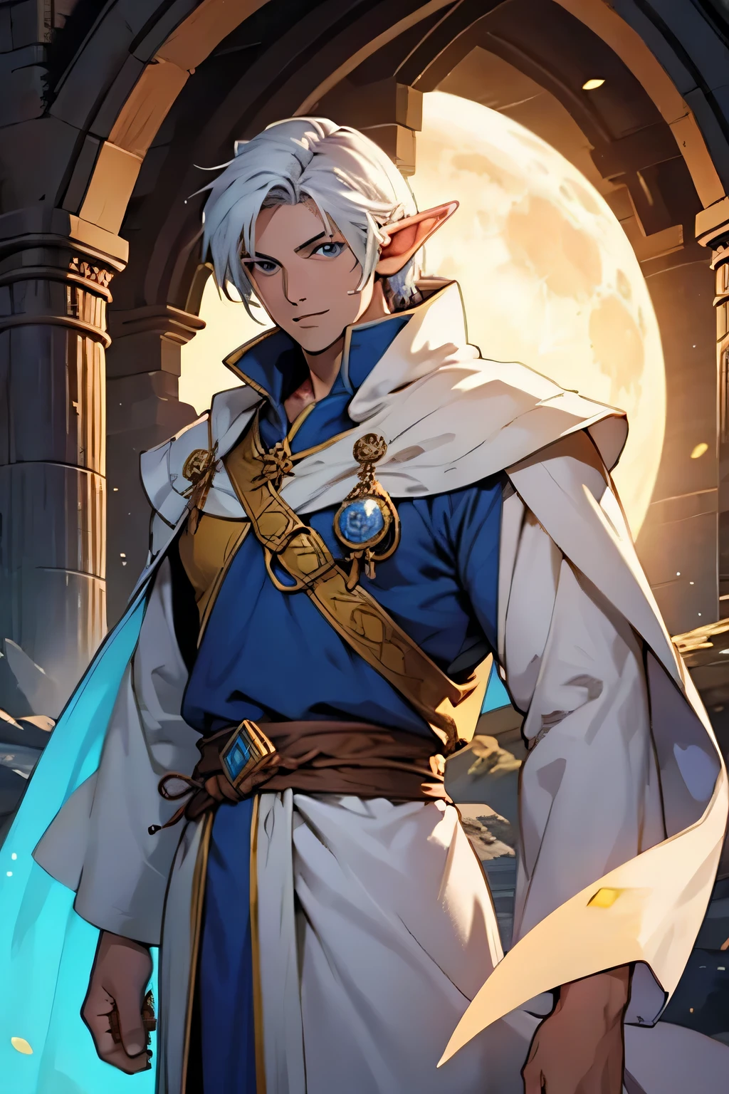 Moon Elf Man RPG Cleric