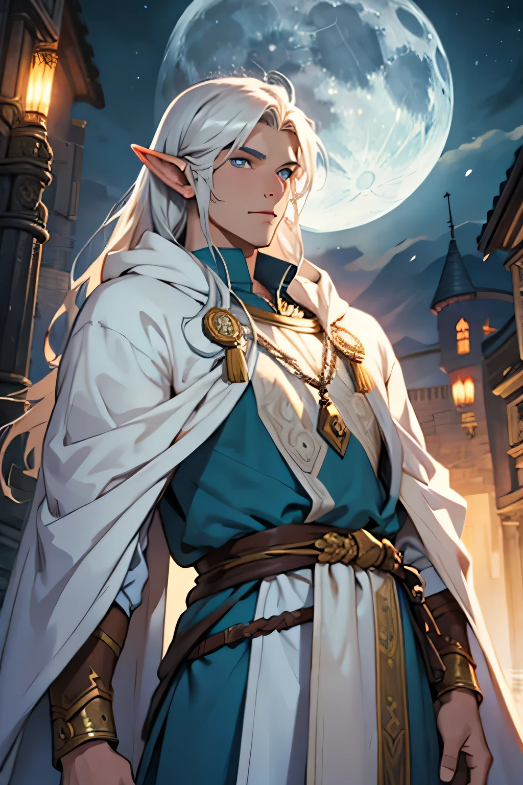 Moon Elf Man RPG Cleric 