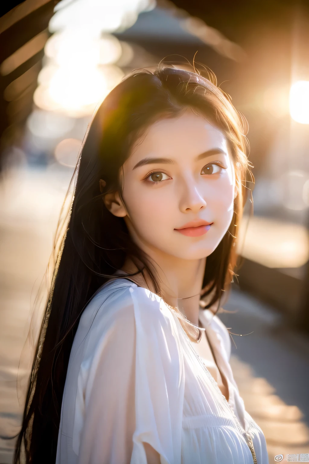 8k、High resolution、Beautiful Girl of the Wizard、young、white skin,、narrow eyes,high nose,lighting that illuminates the face、clear image、intellectual beauty、skinny、no makeup、The expression you show to your lover,shining hair、single eyelid,、vivid pose、looking at camera、relax on vacation
