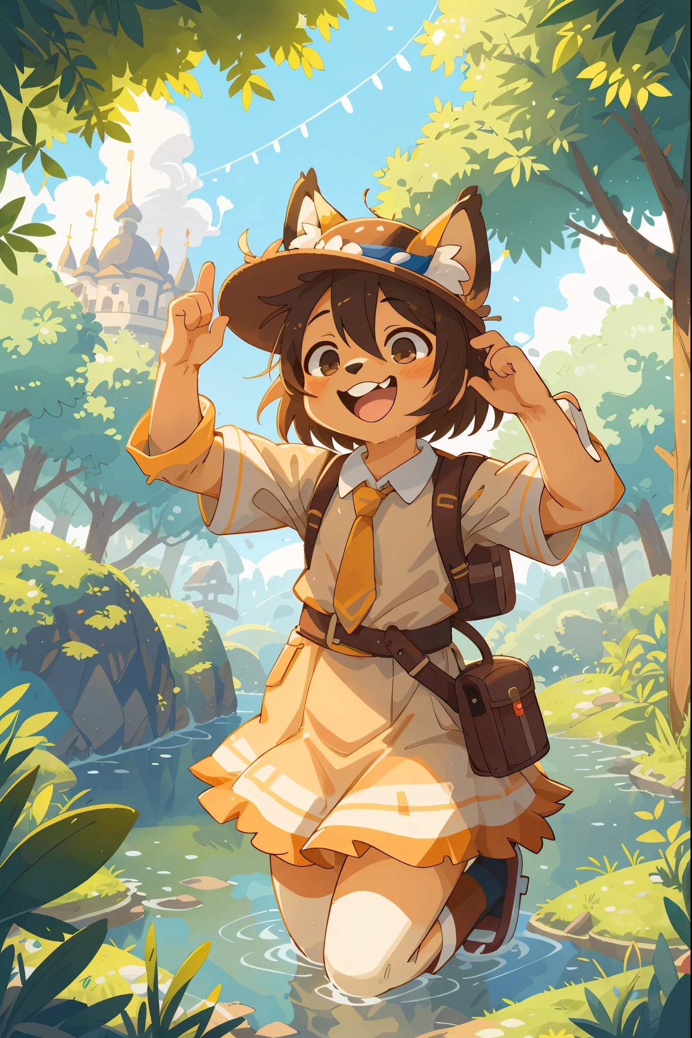 cover page, super high resolution, detailed background, World Heritage Site, 6+boys, 6+girls, Happy, joyful, absurdres(Photos of solo travelers)(kemono, furry anthro)cinematic,