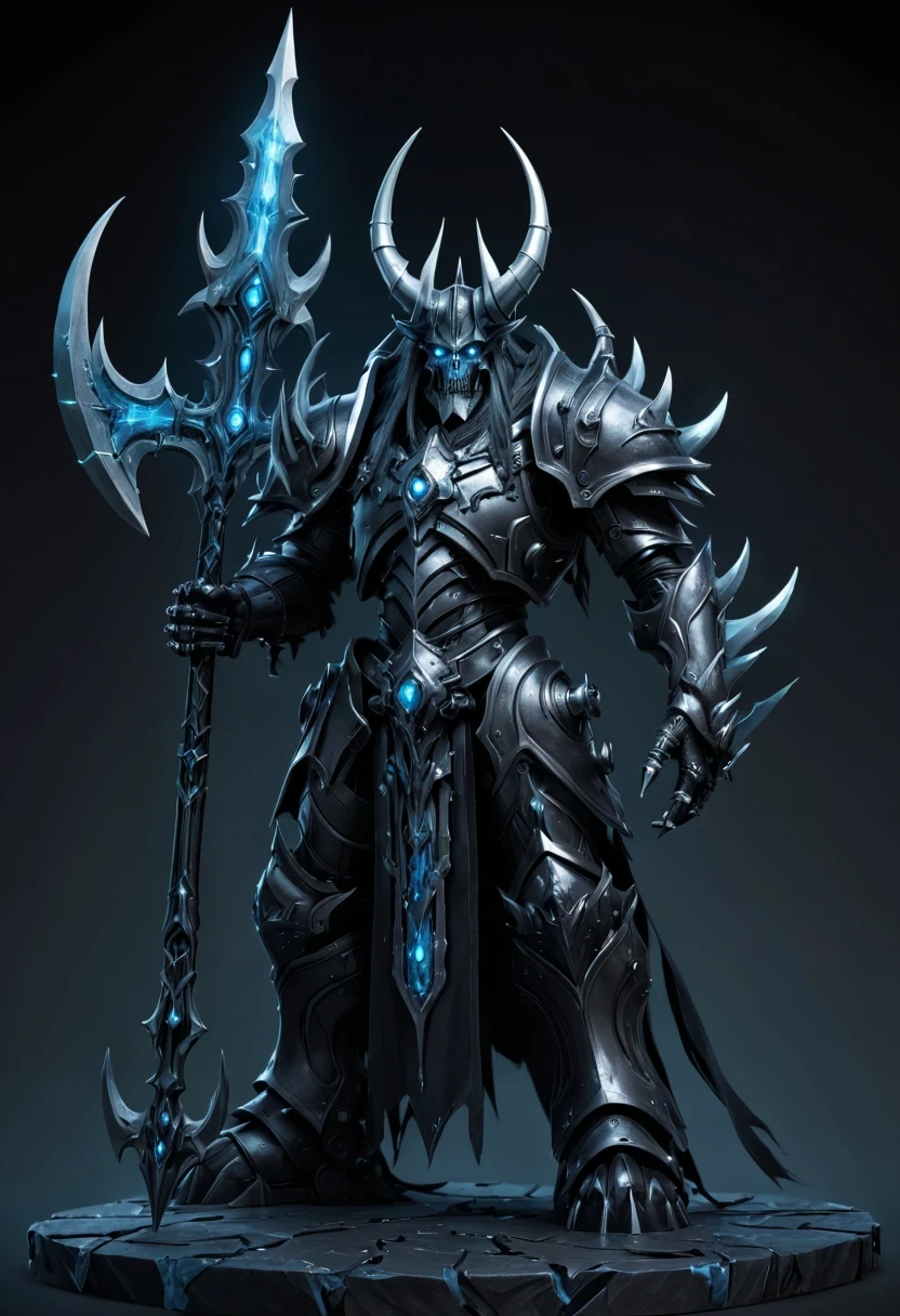 (character design sheet:1.5),Demonic battlefield,Mechanical Lich King,The Lich King's future weapons,Mechanical structure,High-tech equipment,magical creatures,three sided view, figure, Reference table, gothic art, ultra high definition, retina, masterpiece, 1080p, 16k, Award-winning