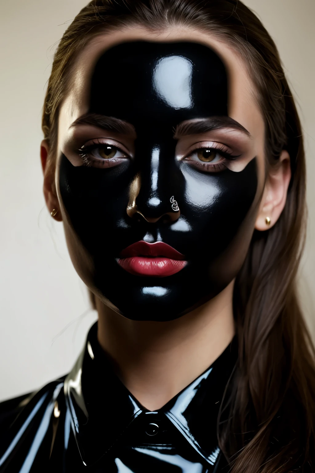 ((best quality)), ((masterpiece)), (detailed), perfect face, latex, uniform, NSFW, Black makeup