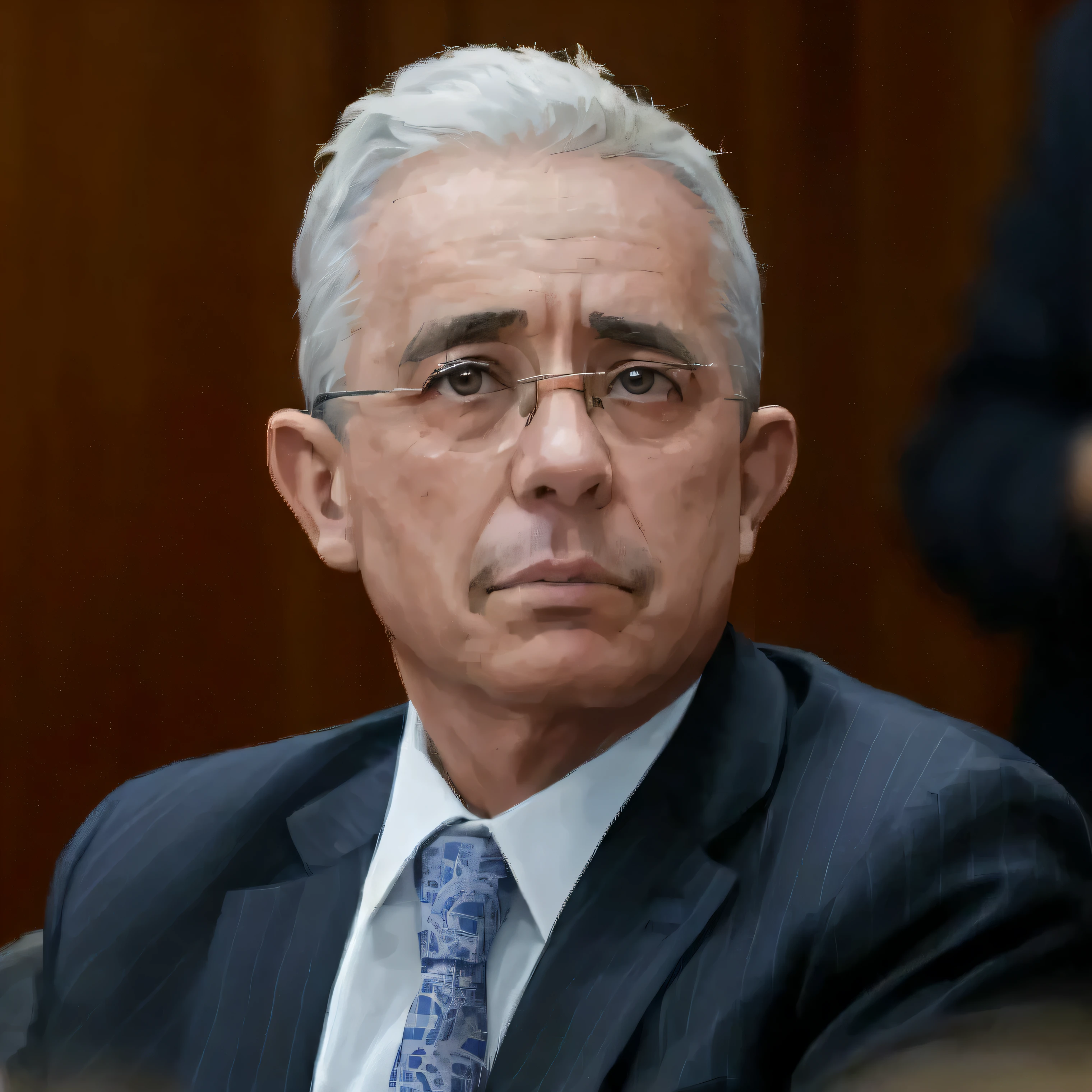retrato anime de un Hombre arafed con traje y corbata, usar lentes, afeitado, 