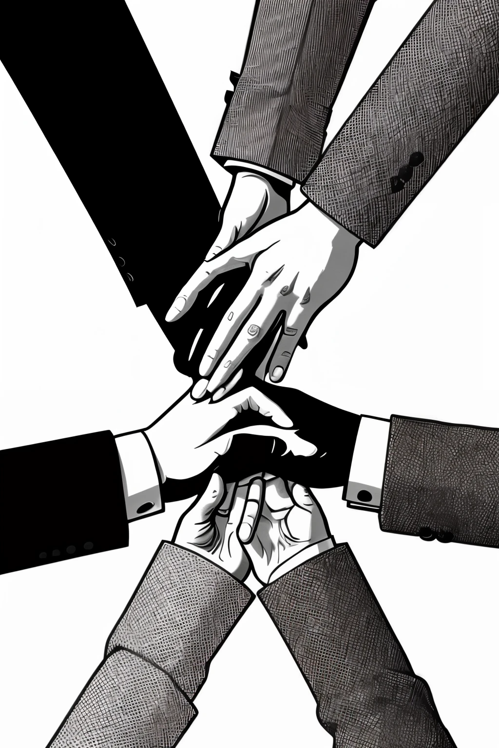 Helping hand, reaching out, captivating, and convey a sense of togetherness. The black and white illustration style adds a timeless and classic feel to the images, giving them a sophisticated and impactful touch.