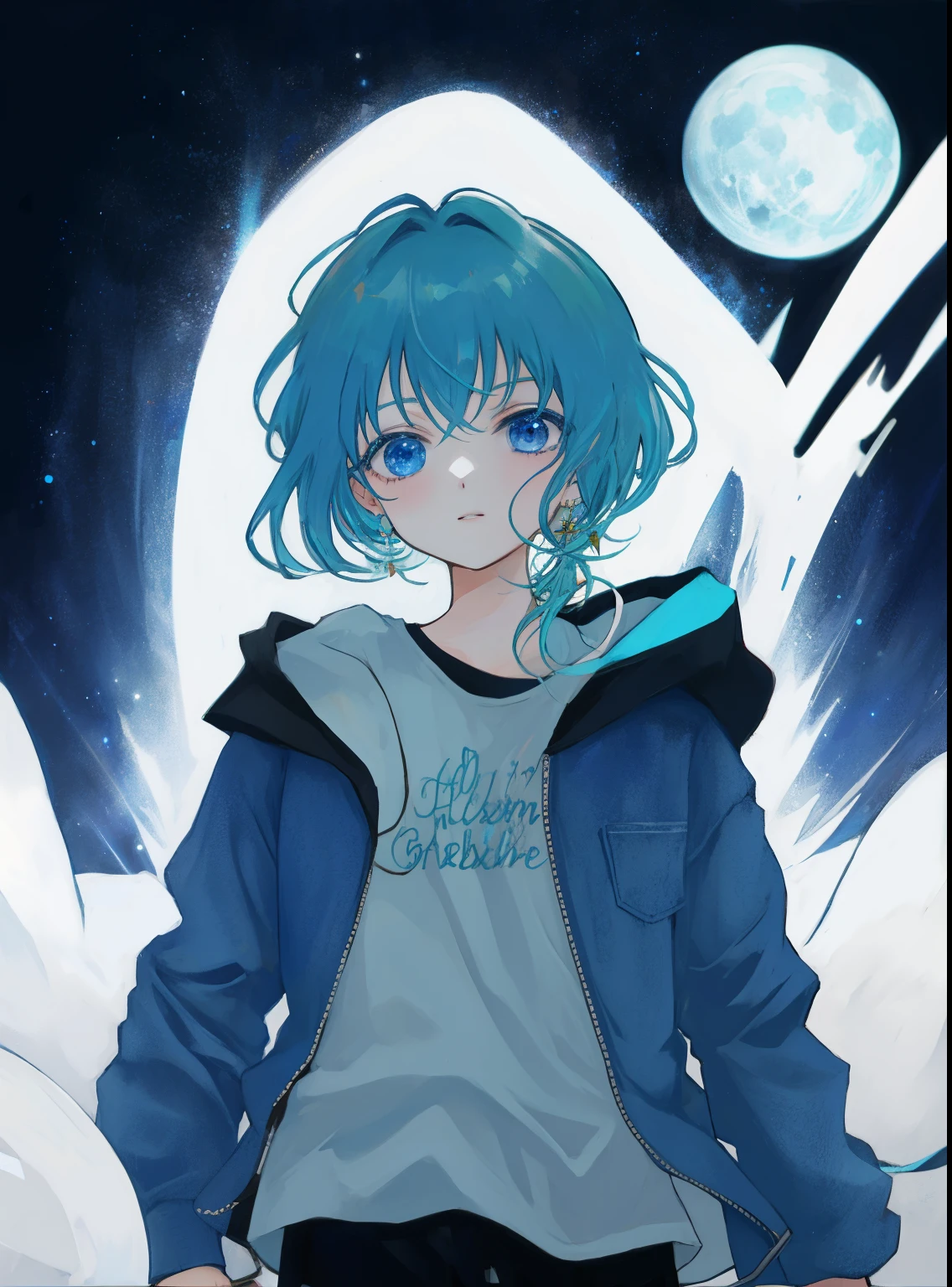 Anime blue galaxy boy 