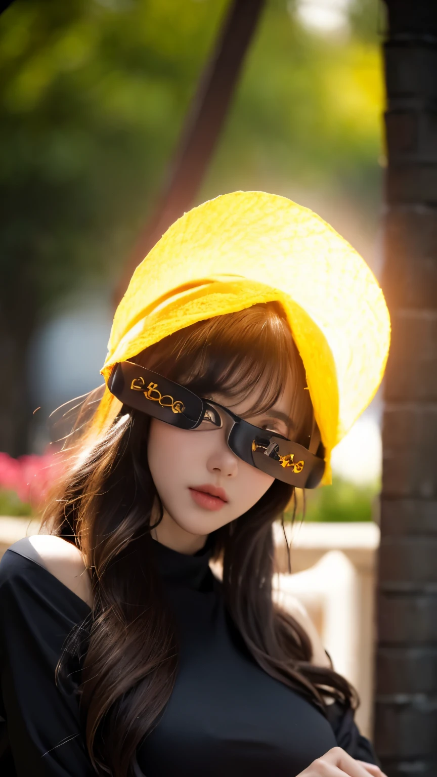 (Best Quality, Masterpiece:1.4), (Realism:1.2), (Realisitc:1.2), (Absurdres:1.2), (photorealistic:1.3), 1girl,Realistic Skin,Solo,( Very Big Eyes,beautiful detailed eyes, symmetric eyes),(detailed background, complex background:1.2), (perfect face, detailed face), (mature female, milf:1.3), full-face blush, angry, furrowed brow, parted lips, thighs, thick thighs, golden_darkness, long hair, very long hair, two side up, looking at viewer, thigh strap, hair ornament, detached sleeves, hair intakes, bare shoulders, medium breasts, hair between eyes, dress, (garden, outdoors, standing, arms behind back, )