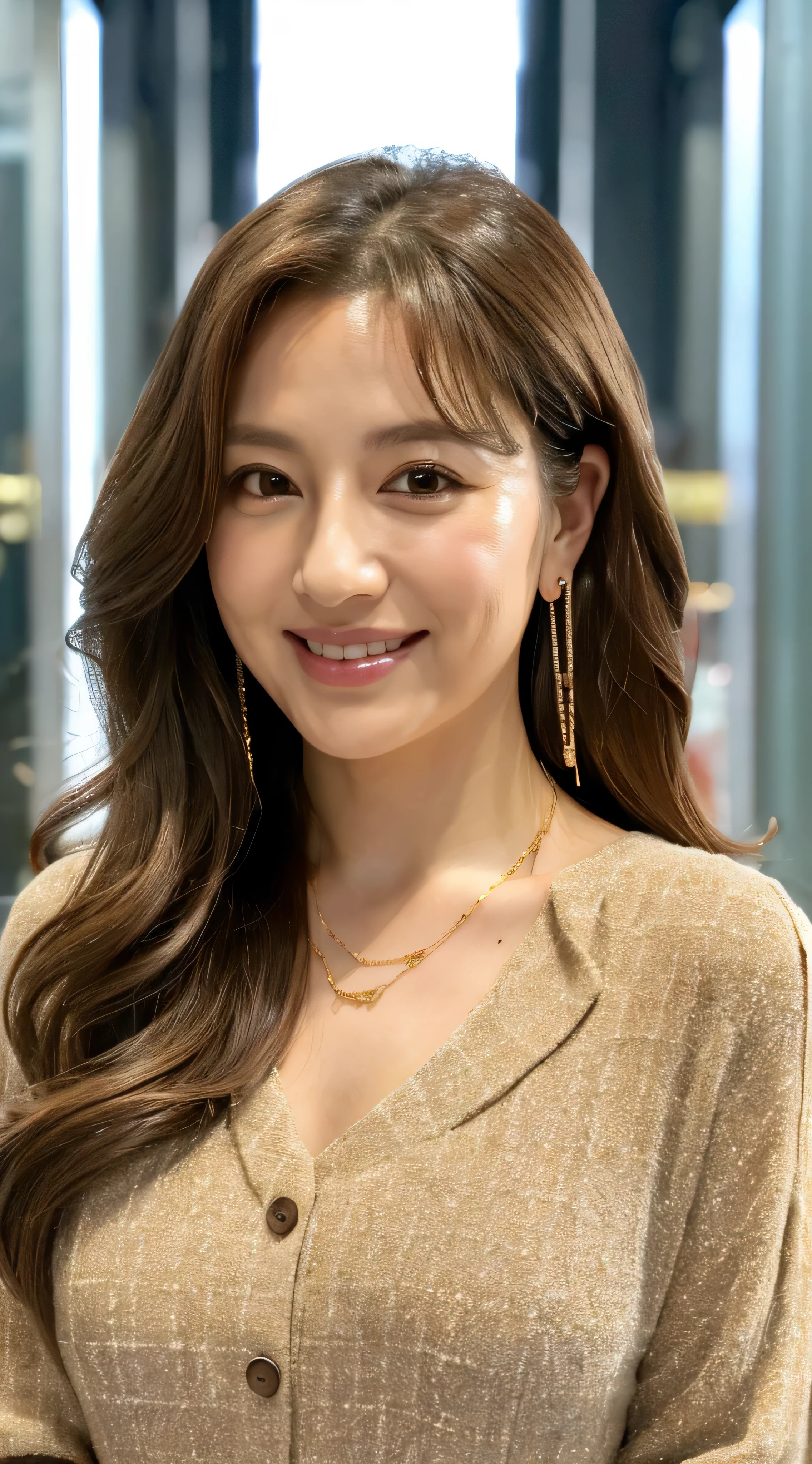 (Raw photo:1.2), (Photorealsitic), Beautiful detailed, (Real: 1.4), ighly detailedな目と顔, beatiful detailed eyes, Standing in the office、(Ultra-realistic pantyhose、high-heels)、huge filesize, hight resolution, ighly detailed, top-quality, [​masterpiece:1.6], illustratio, ighly detailed, nffsw, finely detail, top-quality, 8k wallpaper, 1 milf, 43 yeas old, perfect body type, Cute sagging eyes,Beautiful big eyes、Pieckfinger, ((masutepiece)), Best Quality, 1 milf, eye shadow, Portrait, ((FULL BODYSHOT:1.4))、(Very affectionate smile:1.2)、((Brown-colored super long hair:1.2))((Loose and wavy hair:1.3))((Gold Necklace＿large earring:1.3))Bewitching beautiful mature elite secretary in luxurious silk blouse、Wearing a satin blouse, ultra-thin fabric、smooth、See-through fabric、Standing gracefully、(Raw photo:1.2), (Photorealsitic), Beautiful detailed, (Real: 1.4), ighly detailedな目と顔, beatiful detailed eyes, Standing in the office、(Ultra-realistic pantyhose、high-heels)、huge filesize, hight resolution, ighly detailed, top-quality, [​masterpiece:1.6], illustratio, ighly detailed, nffsw, finely detail, top-quality, 8k wallpaper, 1 milf, 43 yeas old, perfect body type, Cute sagging eyes,Beautiful big eyes、Pieckfinger, ((masutepiece)), Best Quality, 1 milf, eye shadow, Portrait, ((FULL BODYSHOT:1.4))、(Very affectionate smile:1.2)、((Brown-colored super long hair:1.2))((Loose and wavy hair:1.3))((Gold Necklace＿large earring:1.3))Bewitching beautiful mature elite secretary in luxurious silk blouse、Wearing a satin blouse, ultra-thin fabric、smooth、See-through fabric、fullbody shot、((full figure supermodel standing, entire body in frame))