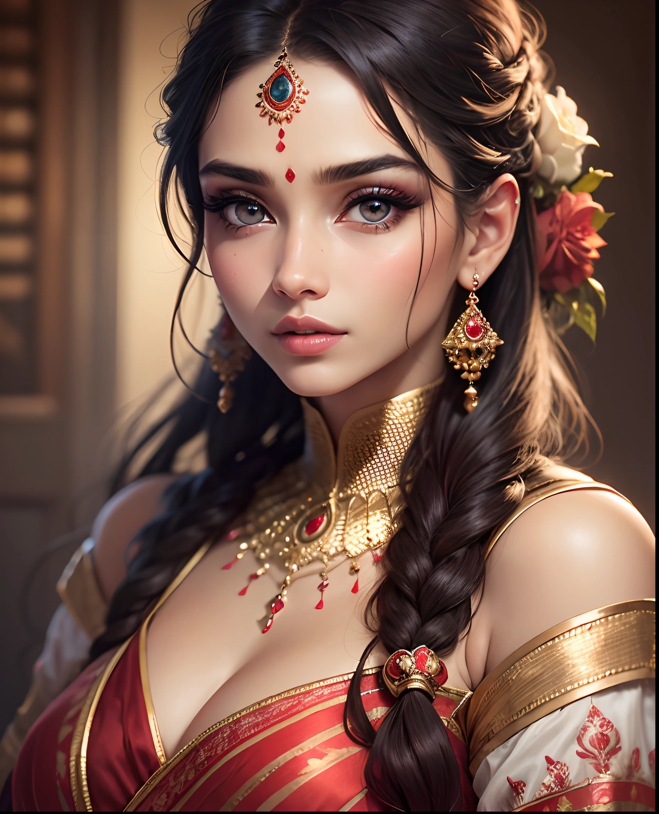 indian beautiful face with detailed eyes and lips deep sense of attraction --auto --s2