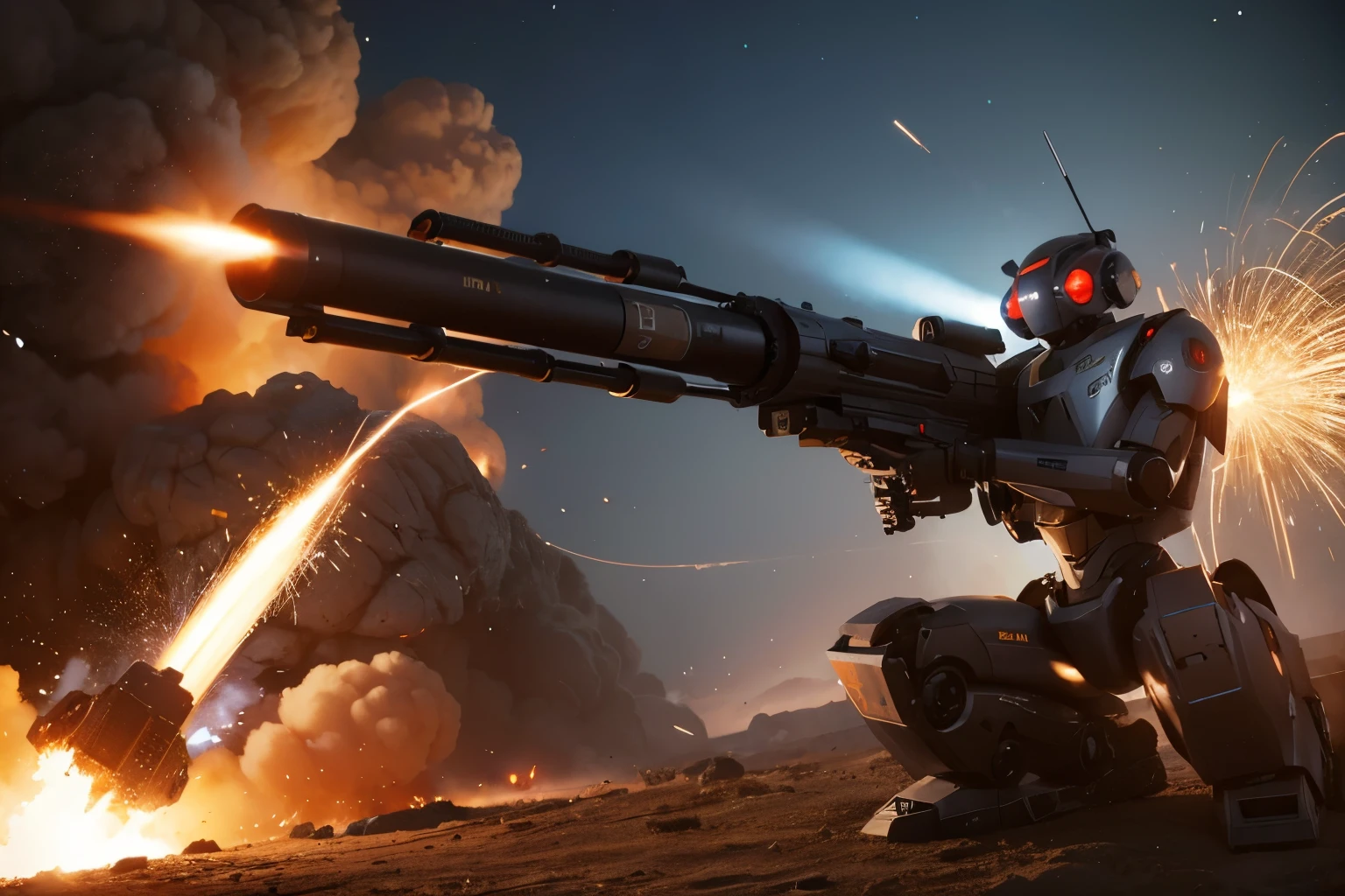 robot military war explosion Beam cannon The first one