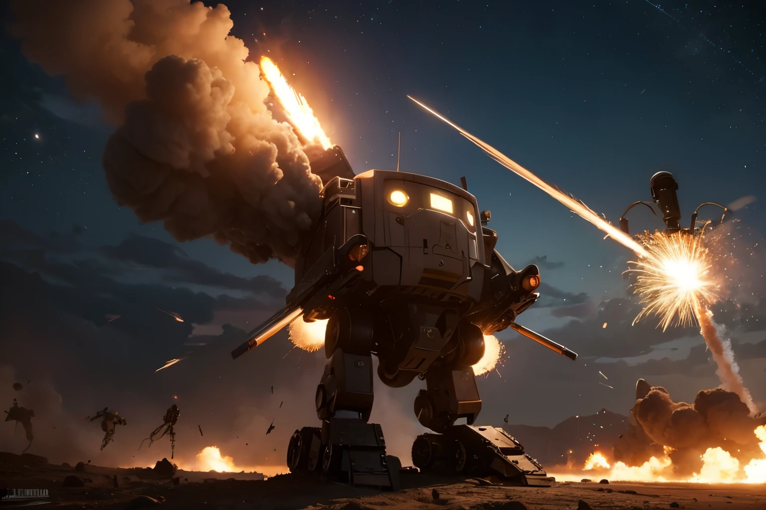 robot military war explosion Beam cannon The first one
