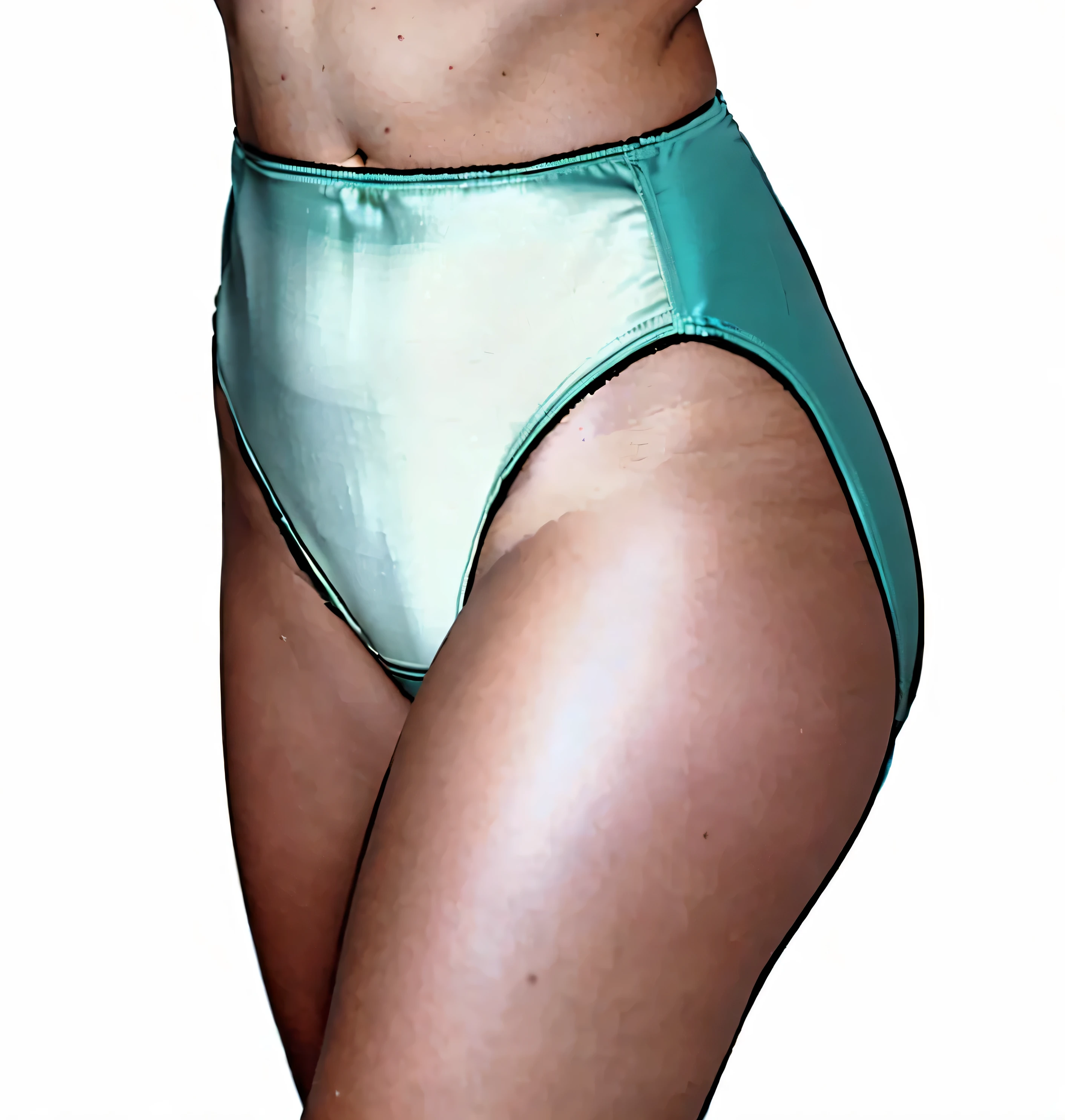 ((masterpiece, best quality)), ((29 year old)), (((Curvy))), ((Caucasian woman)), ((teal high cut panties)), (((Large Hips))), Cropped image, (((photo realistic))), ((80's film, 80's movie scene, 80's TV Style))