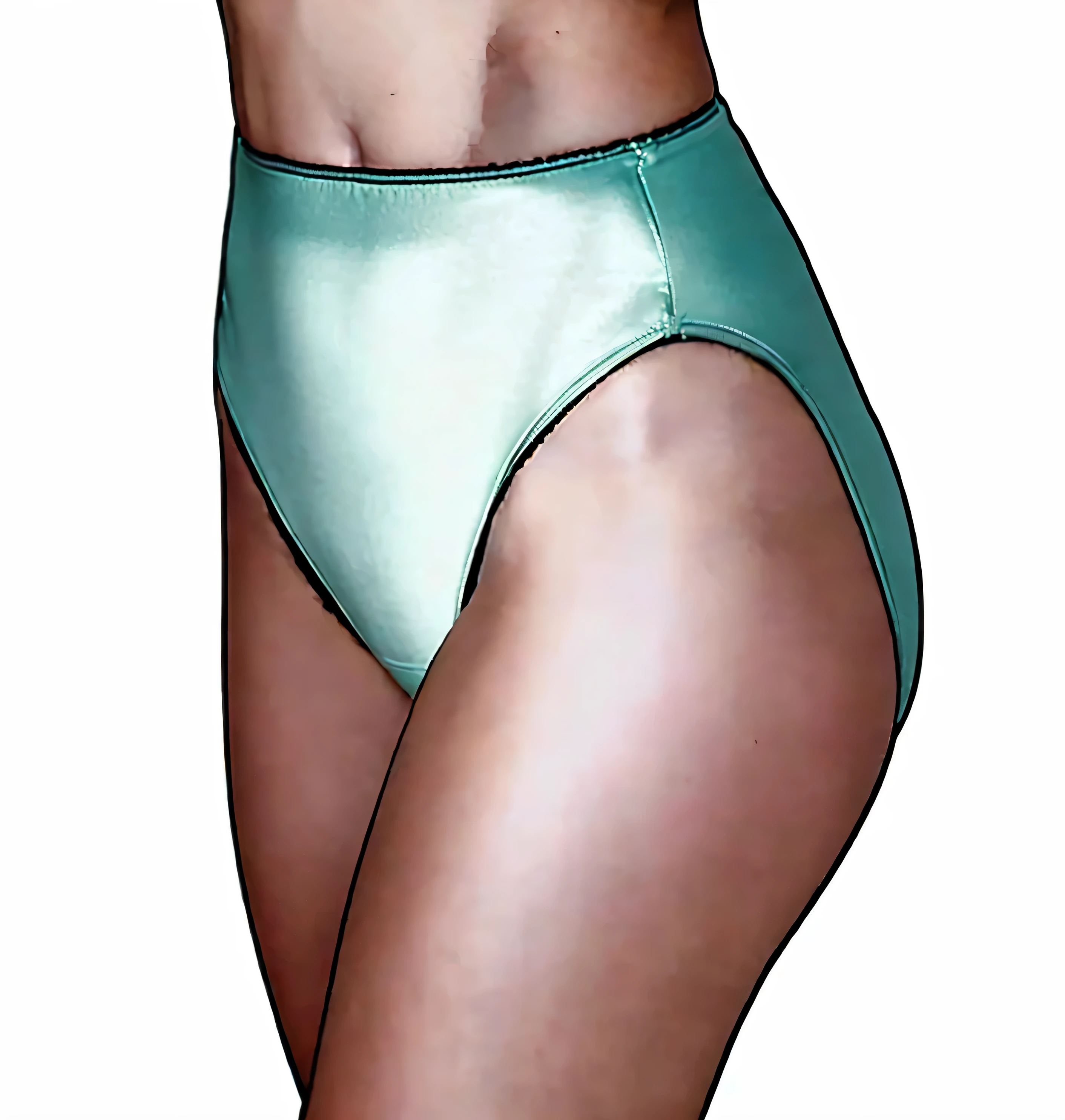 ((masterpiece, best quality)), ((29 year old)), (((Curvy))), ((Caucasian woman)), ((teal high cut panties)), (((Large Hips))), Cropped image, (((photo realistic))), ((80's film, 80's movie scene, 80's TV Style))