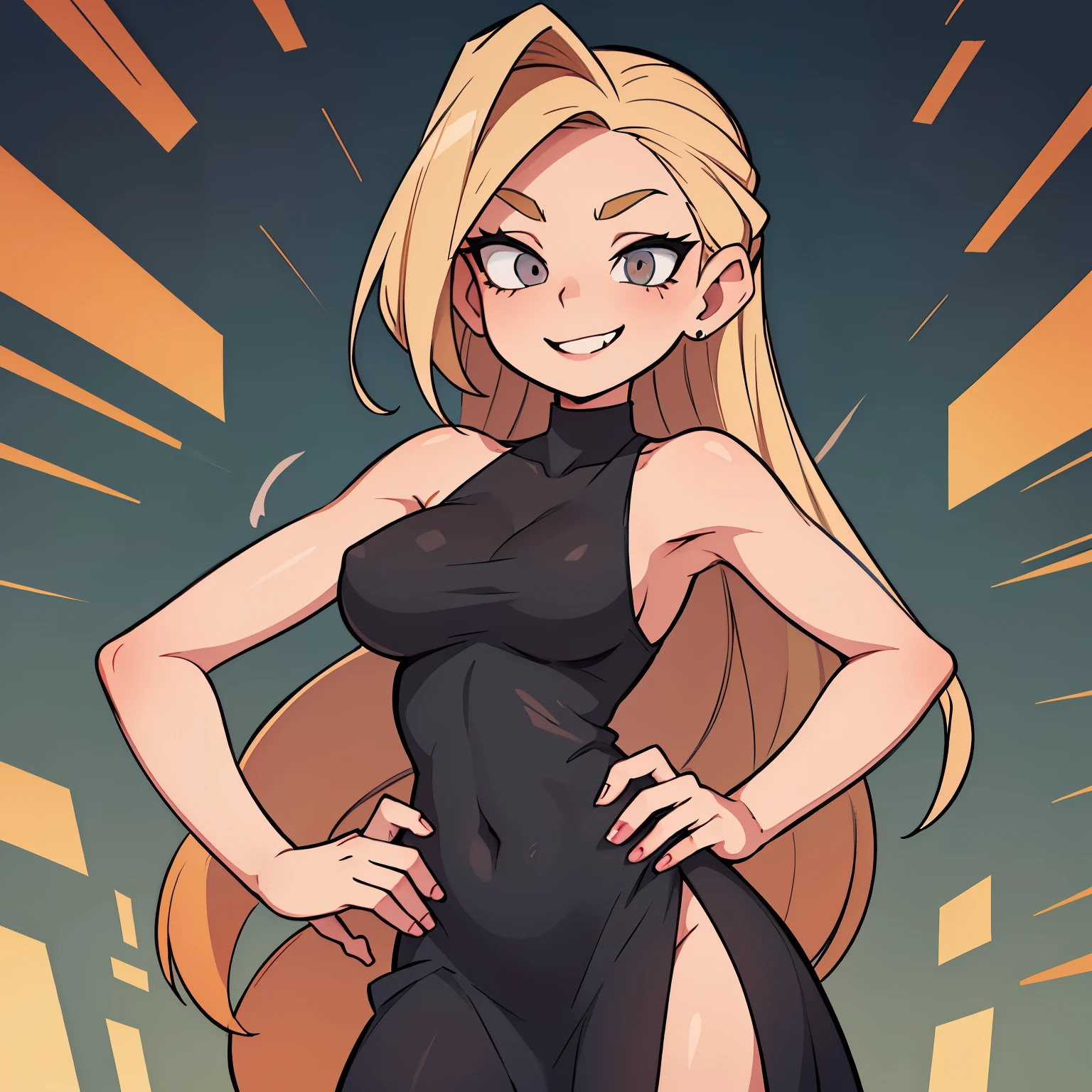 What do you think about the name Kailen? She is a seductive character with shoulder length pale blonde hair, Her eyes resemble amber, flirty smile, Lifting the mood around. She wears a tight sleeveless black turtleneck dress, and a grey top over the dress. (Solo), hand on hip, slightly larger than average breasts, flirty adult