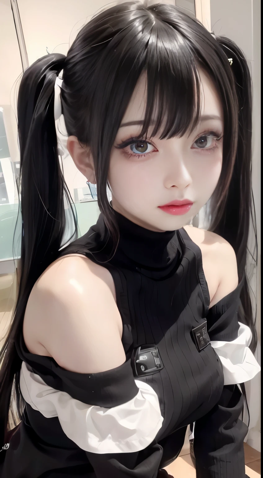 (Cinematic digital artwork: 1.3), high quality, table top, 最high qualityの, Super detailed, figure, [4k Digital Art]、 indosugu nr, (sharp focus: 1.5), (moody lighting:1.2), Depth of the bounds written, Bokeh, 4k 、High resolution, Super detailedな, Highly detailed CG Unity 8k wallpaper, realistic, Photoreal, RAW photo, beautiful and detailed face, white skin, realistic glowing skin, fine cloth texture, detailed hair texture, perfect body, beautiful face, acura, anatomically correct, highly detailed face, eye and skin texture, natural neck length, (beautiful eyes), (beautiful hands), (Glossy skin:1.2), thin legs, thin legs, knowledgeable person、detailed face、detailed background、white skinの、desireful Girl, Estrus girl, , twin tails, thigh strap, bag, wear a leather jacket、off shoulder sweater、Gray vertically ribbed sweater dress、Fishnet tights、garter belt、Top and bottom black sexy underwear、thin underwear、inside the car、night scenery、NSFW, oral sex,throw ,  rub your chest, (Sweat、vulgar laughter、narrow her eyes、black long hair、twin tailsの髪、red glitter eyeliner、red eyeshadow、heavy compensate、compensate、fluorescent pink lipstick、compensate)、black long hair, twin tails、cowboy shot、write、Feeling too much and holding your head、Drool、overflowing saliva、blush、While drooling, TRANSCENDENTAL SENSITIVE BODY、divine milk、 J cup、beauty of masterpiece、 Best Erotic Bodies、by M, 、desire、Mine compensate、Landmine girl、yandere girl、Menhera girl、girl、