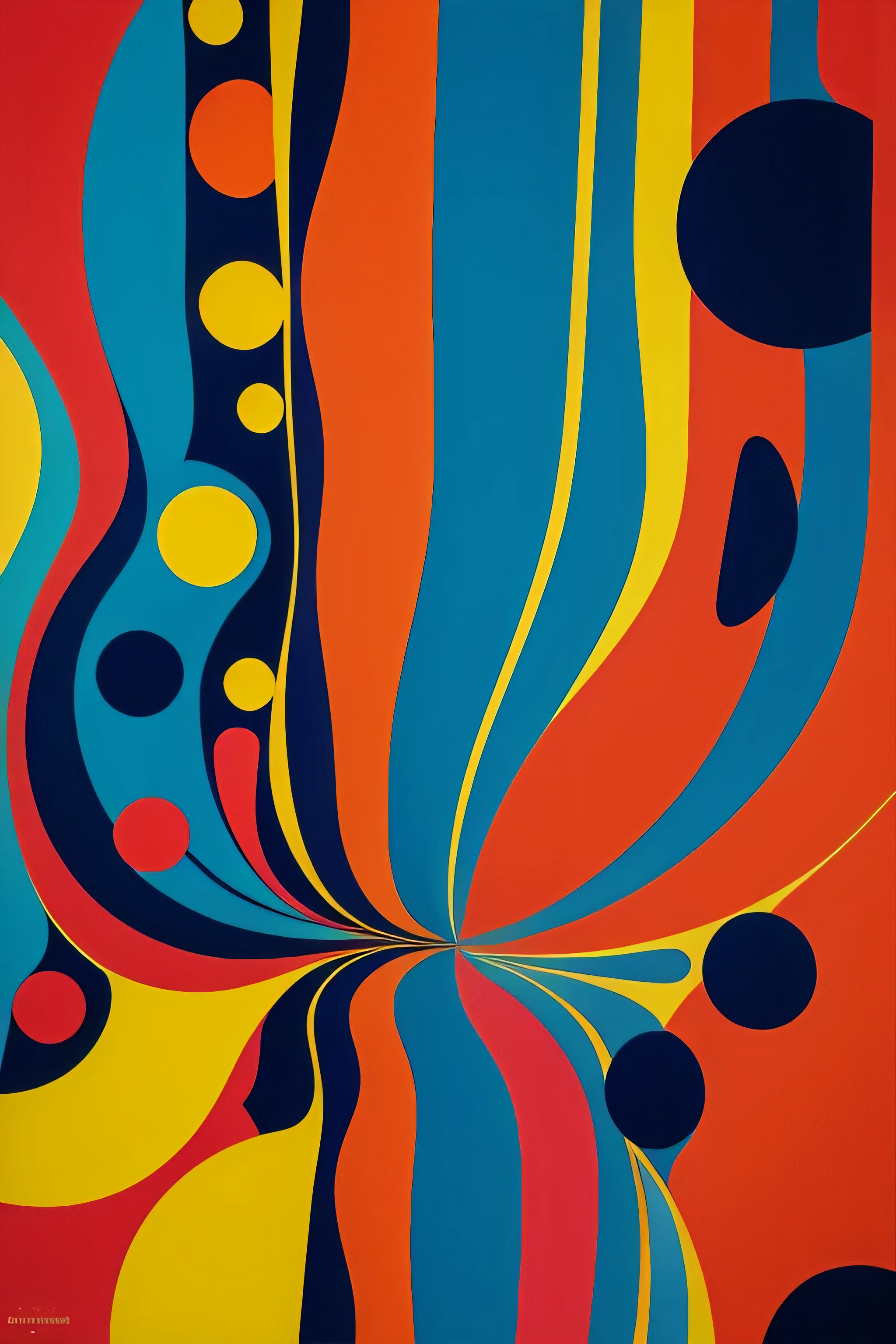 Abstract art exploration. Bold colors. Geometric shapes. Fluid compositions. By modernist visionary.