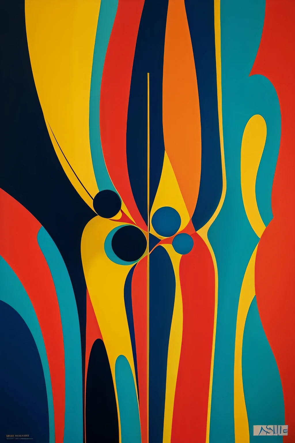 Abstract art exploration. Bold colors. Geometric shapes. Fluid compositions. By modernist visionary.