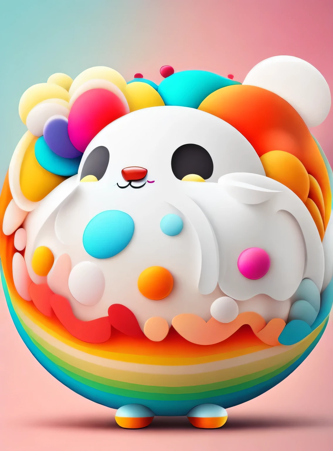 the colorida abstract of cute swon white, (colorida,altamente detalhado,arte vetorial)