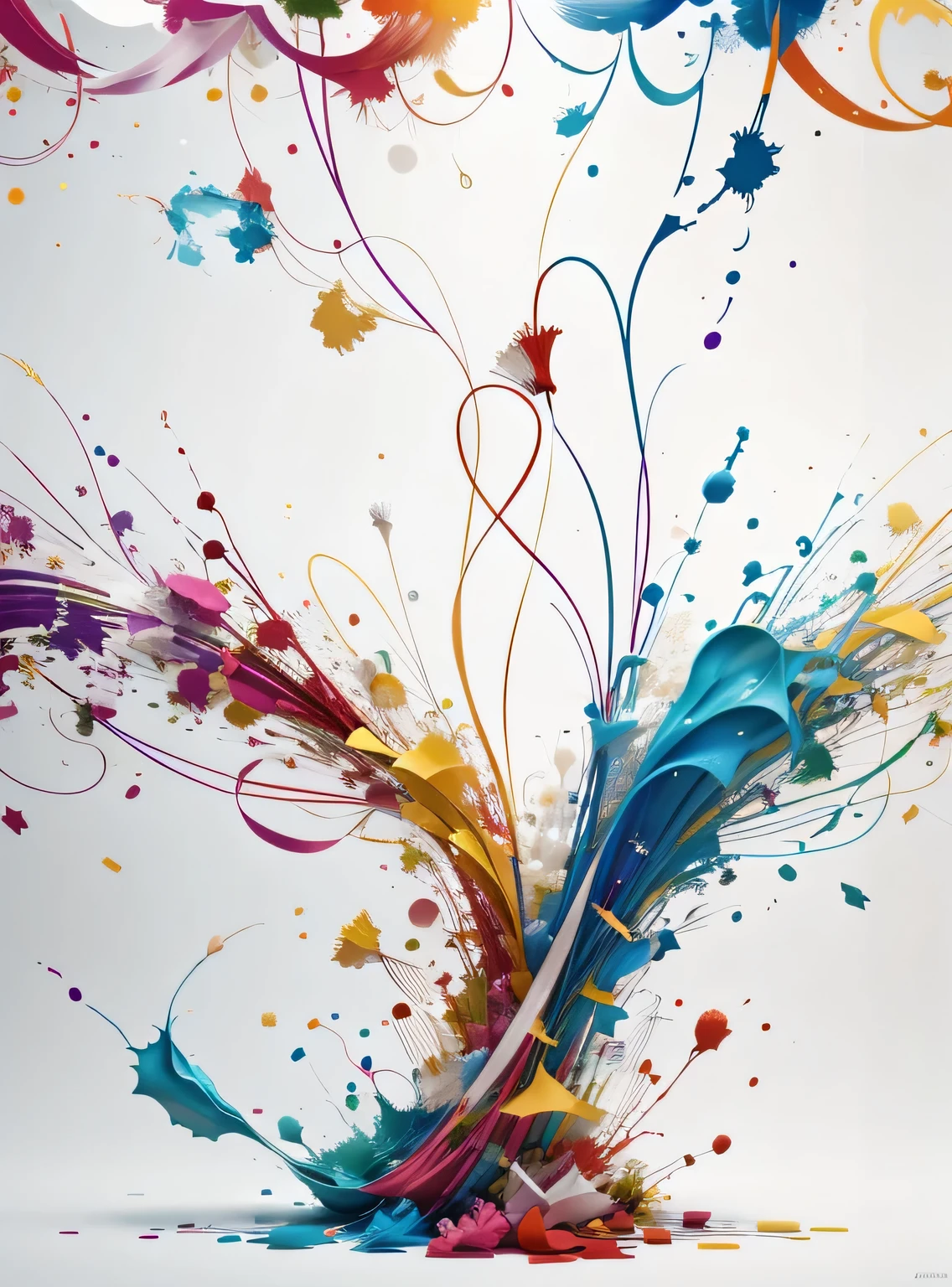 papel de parede fundo colorido com salpicos de tinta e fitas