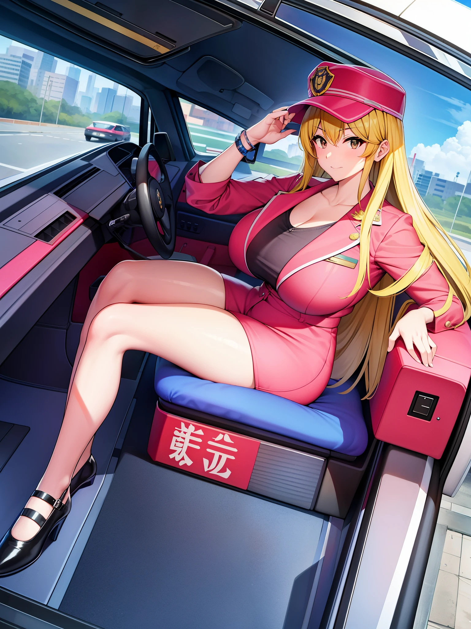 Police Box in Front of Kameari Park, Katsushika Ward、police box、police car、Akimoto, Catherine, Reiko、（（（pink police officer outfit）））+++、blonde long hair、brown eyes、big tits milf、big tits milf、big tits milf、Super celebrity police officer Reiko、Akimoto trade、fashion designer、Big rich、Professional level skill in all sports、Piano playing、His shooting skills are also superhuman, as he used a rifle to shoot through parachute strings at an altitude of several hundred meters.、I once won a gold medal at the Olympics。I&#39;m also good at driving a car.、My favorite car is Porsche。Launching an airstrike using a combat helicopter、