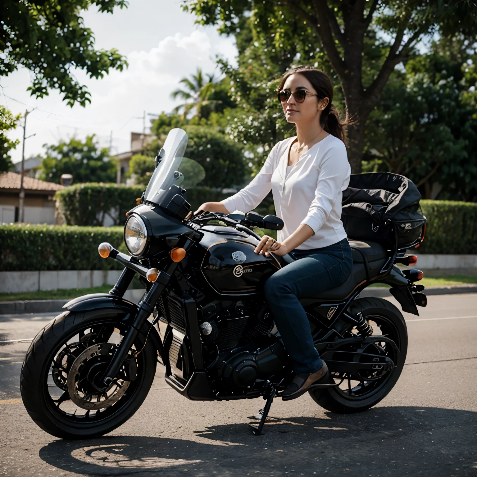 Uma moto andando