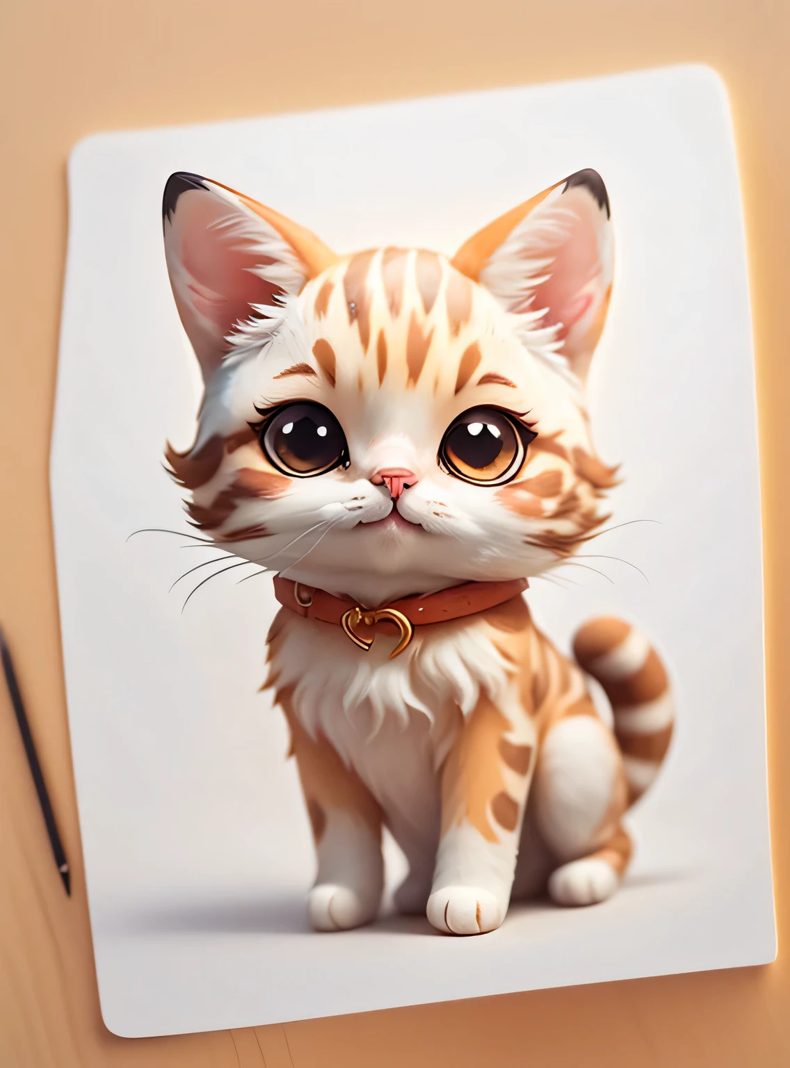 "Arte conceitual imaginativa de uma criatura fofa inspirada em Lora, with the appearance of a cute cat. (CuteCreatures tag ponderado em 0.9)", clipart, 5 em um