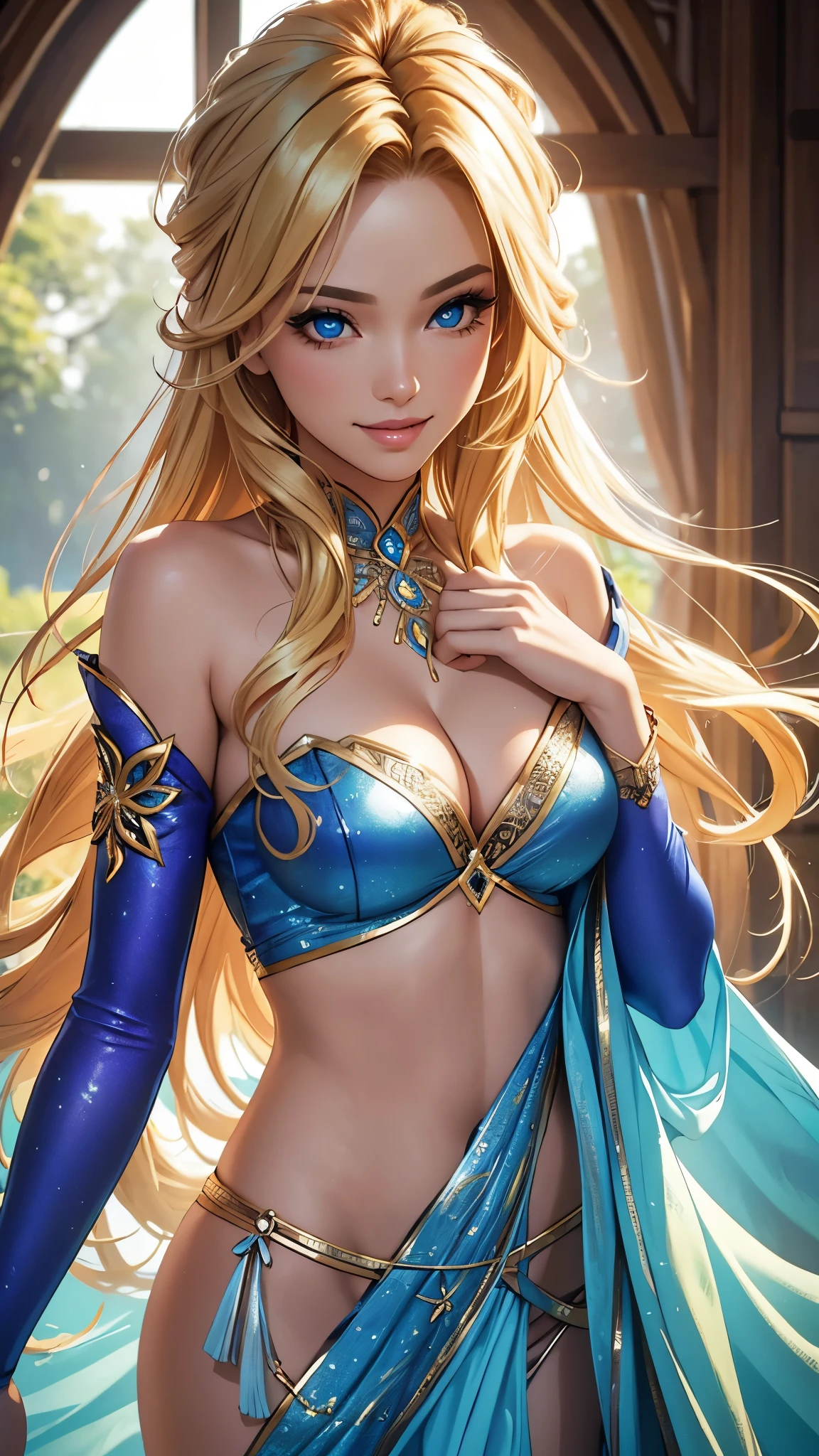 (best quality,ultra-detailed,photo-realistic:1.37),bright and vibrant colors,studio lighting,playful expression,stylish makeup,long blonde hair flowing in the wind,alluring eyes,glossy lips,sexy pose, Indonesia, Volcanoes, smiling in a confident and seductive way,posing for a professional photoshoot,shallow depth of field,highlighting the main subject,soft natural lighting,creating a dreamy and magical atmosphere.