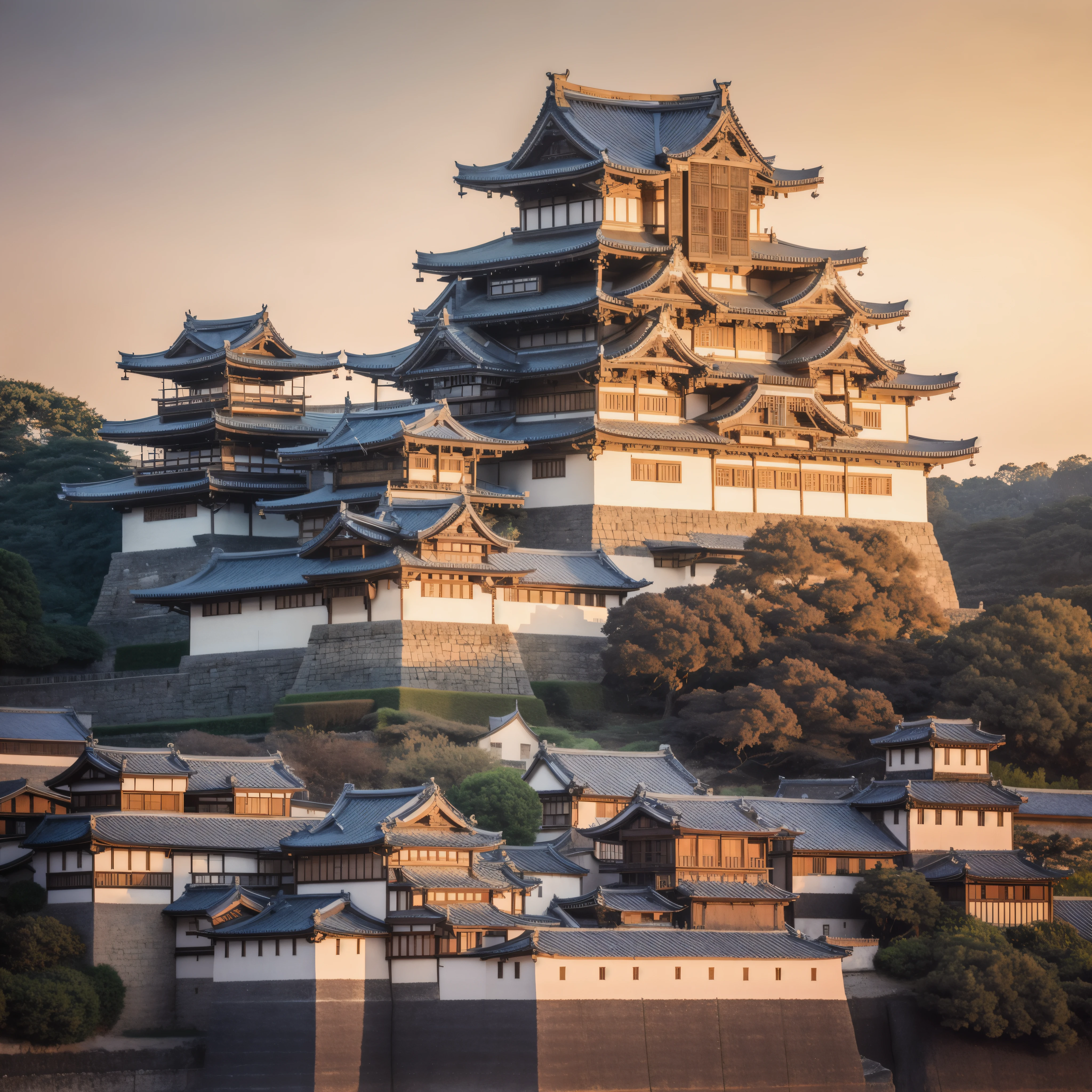 arafed image of a castle with a lot of windows and a lot of trees, japanese temples, ancient japanese architecture, feudal japan, japan travel aesthetic, japanese heritage, japanese city, japanese architecture, in feudal japan, medieval japan, edo japan, feudal era japan, feudal japanese setting, japonisme 3 d 8 k ultra detailed