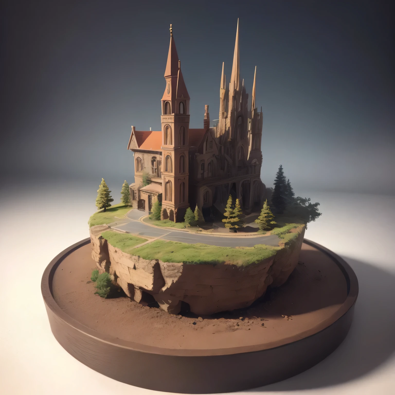 3598年Mars realistic model, (split ends, original photo, best quality, masterpiece:1.4),Steampunk Cyberpunk 6820 City,(CyberpunkMars light:1.3), Mars (related to land),(in a small nature box:1.3),Isometric, small nature, landscape on foundation,landscape,