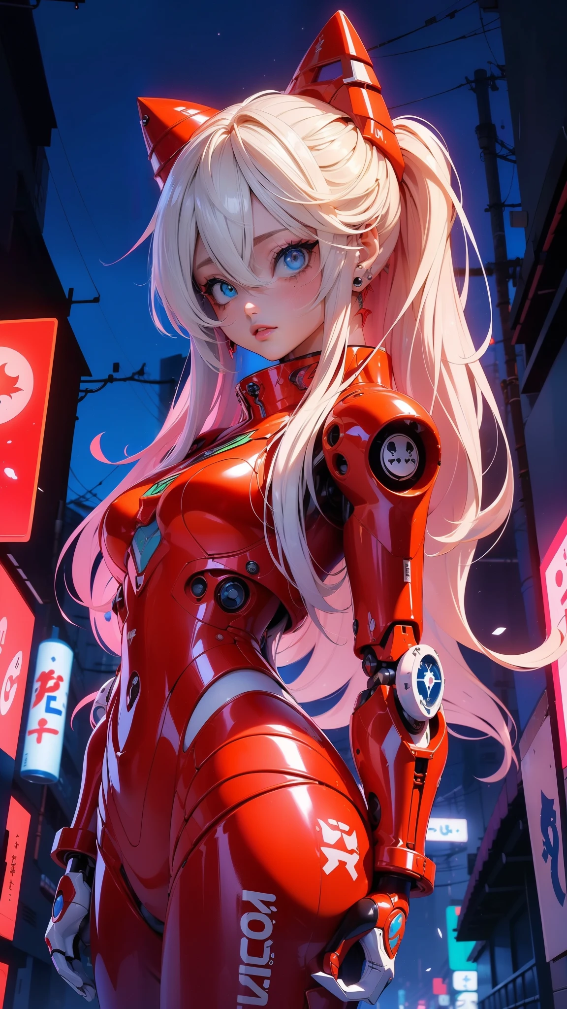 (vista trasera, vista trasera),(La mejor calidad,A high resolution,Ultra - detallado,actual),Souryu Asuka Langley a doll with long pink hair and a (chaqueta azul:1.4) , pantalones plateado, animated barbie doll, blonde chica anime con pelo largo, (Estilo Souryu Sugar Langley:1.4) ,(cabello azul Souryu Asuka Langley blanco :1.4), 
(tokyo alley background :1.4), anime estilo 3d, Modelo de cuerpo completo de Anime VTuber, ilya kuvshinov con pelo largo, chica anime con pelo largo pink, figura emergente del desfile, render de una linda chica anime 3d, More detailed 8K.motor irreal:1.4,hd,La mejor calidad:1.4, fotorrealista:1.4, textura de la piel:1.4, obra maestra:1.8,obra maestra, mejor calidad,objeto Objeto], (rasgos faciales detallados:1.3),(Las proporciones correctas),(Ojos hermosos azules),  (pose vaquero), (Japan Venus Station Laboratory Background :1.4), ,( ciberpunk 2.1), (estilo kawaii white :1.4), (dedos detailed:1.4), (perfect anatomy 2.1 ), (Souryu Asuka Langley blanco :1.4), (white transparent latex cyborg robot:1.4),( fondo laboratorio espacial venus :1.4), (nocturno noche :1.4) 