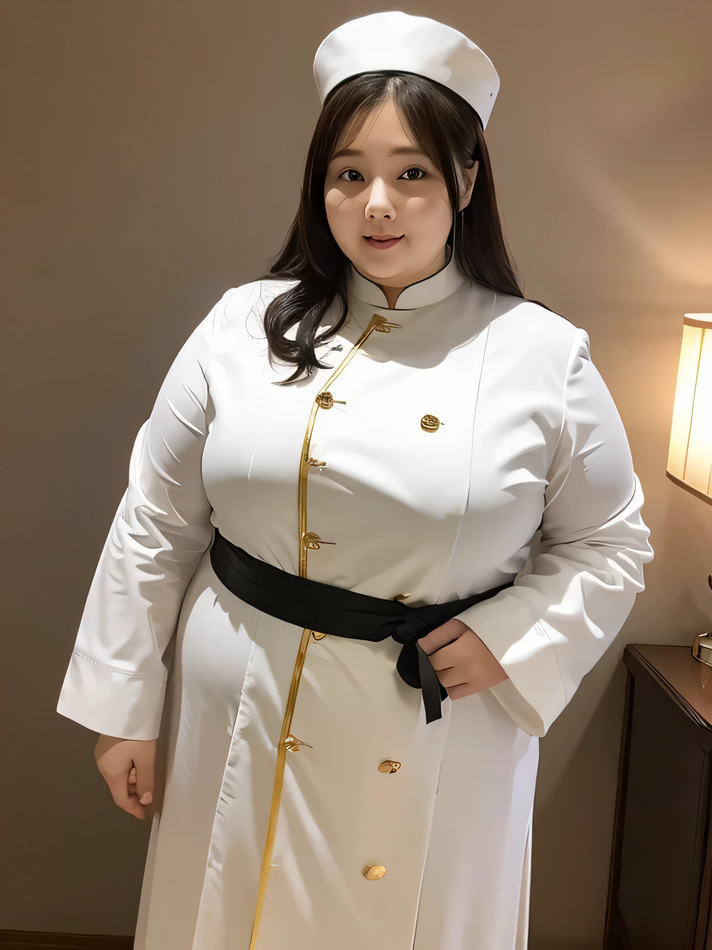 woman、Extremely fat、Overweight、Chubby、cassock clothes、Japanese、4k、High resolution、masterpiece、Highest