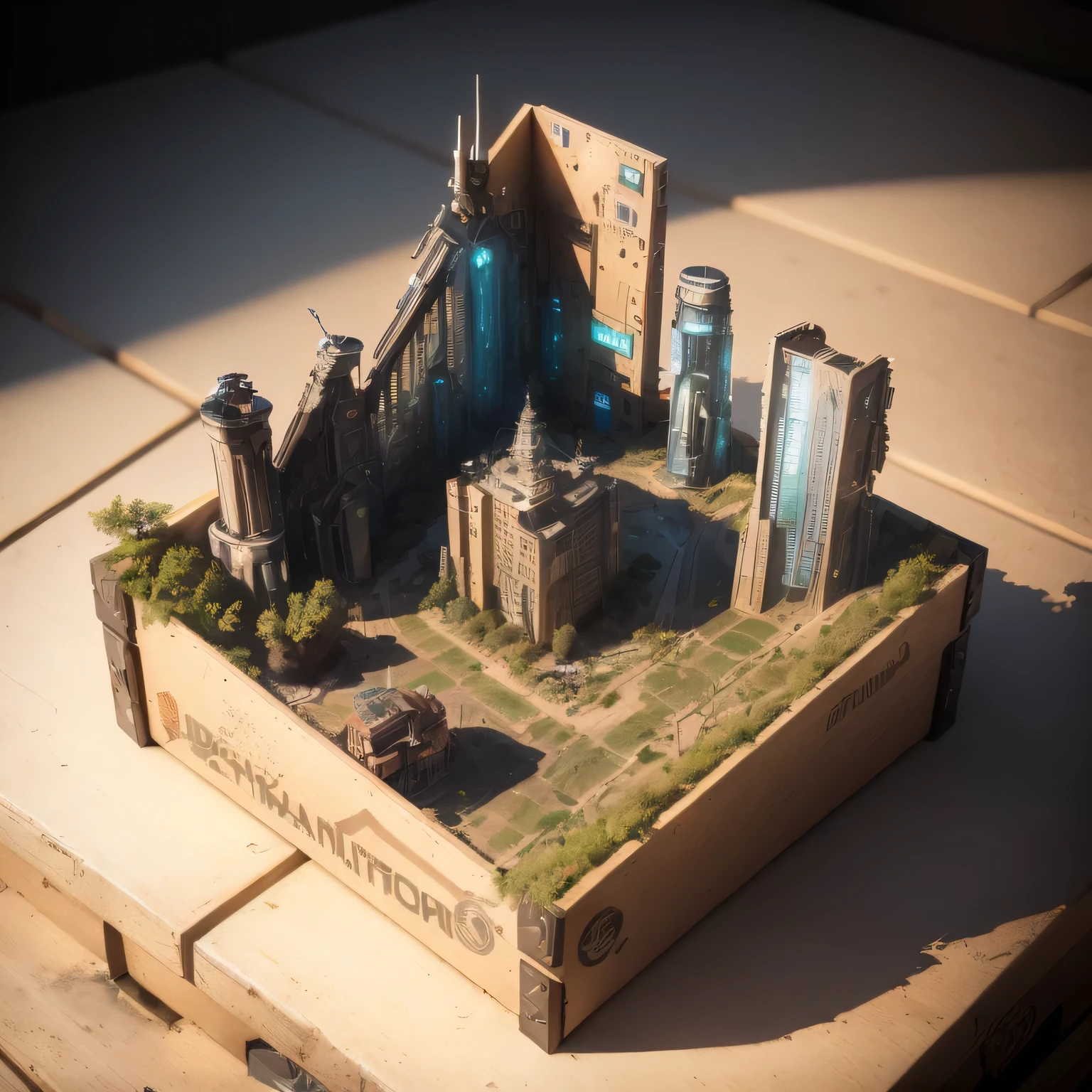 3598年Mars realistic model, (split ends, original photo, best quality, masterpiece:1.4),Steampunk Cyberpunk 6820 City,(CyberpunkMars light:1.3), Mars (related to land),(in a small nature box:1.3),Isometric, small nature, landscape on foundation,landscape,