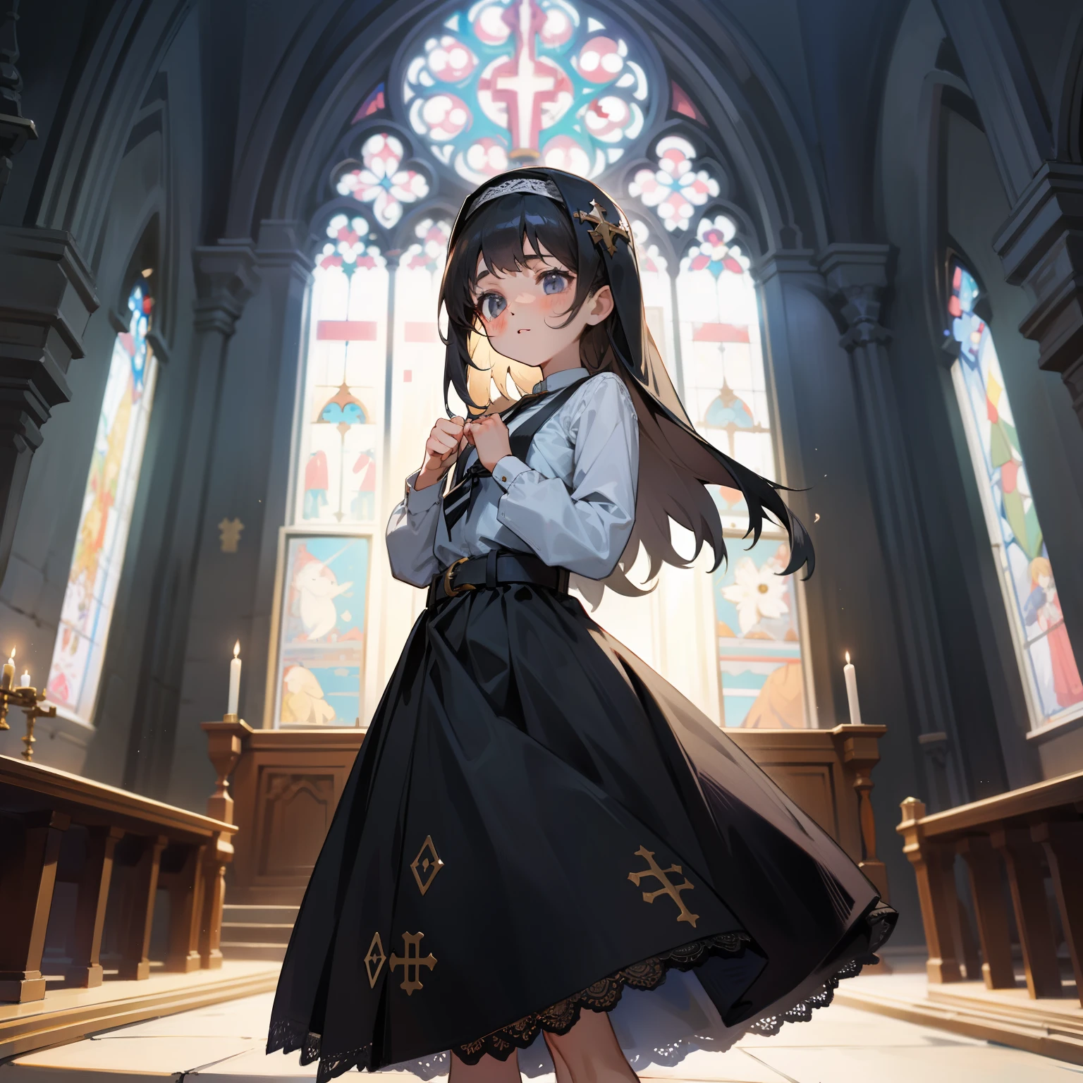 cute small girl christian traditional well dressed, belt, lace tie, church, strict, modest, religious